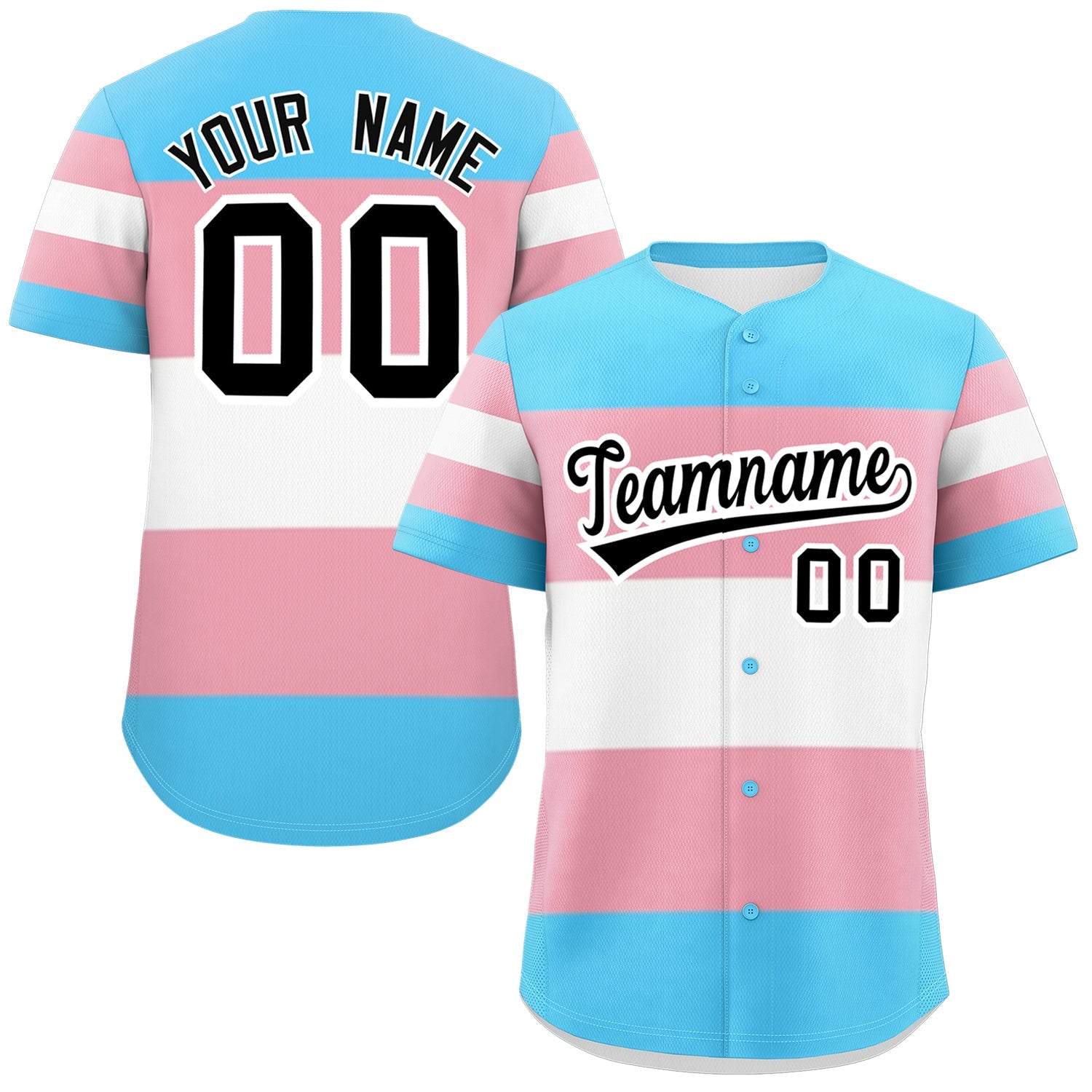 Custom Blue Light Pink Transgender For Pride Month Classic Style Baseball Jersey| KXKSHOP
