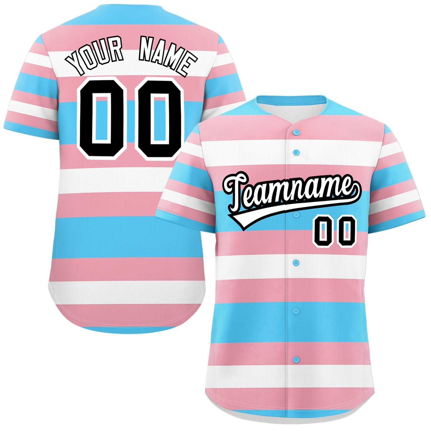 Custom Light Pink Blue Transgender For Pride Month Classic Style Baseball Jersey| KXKSHOP