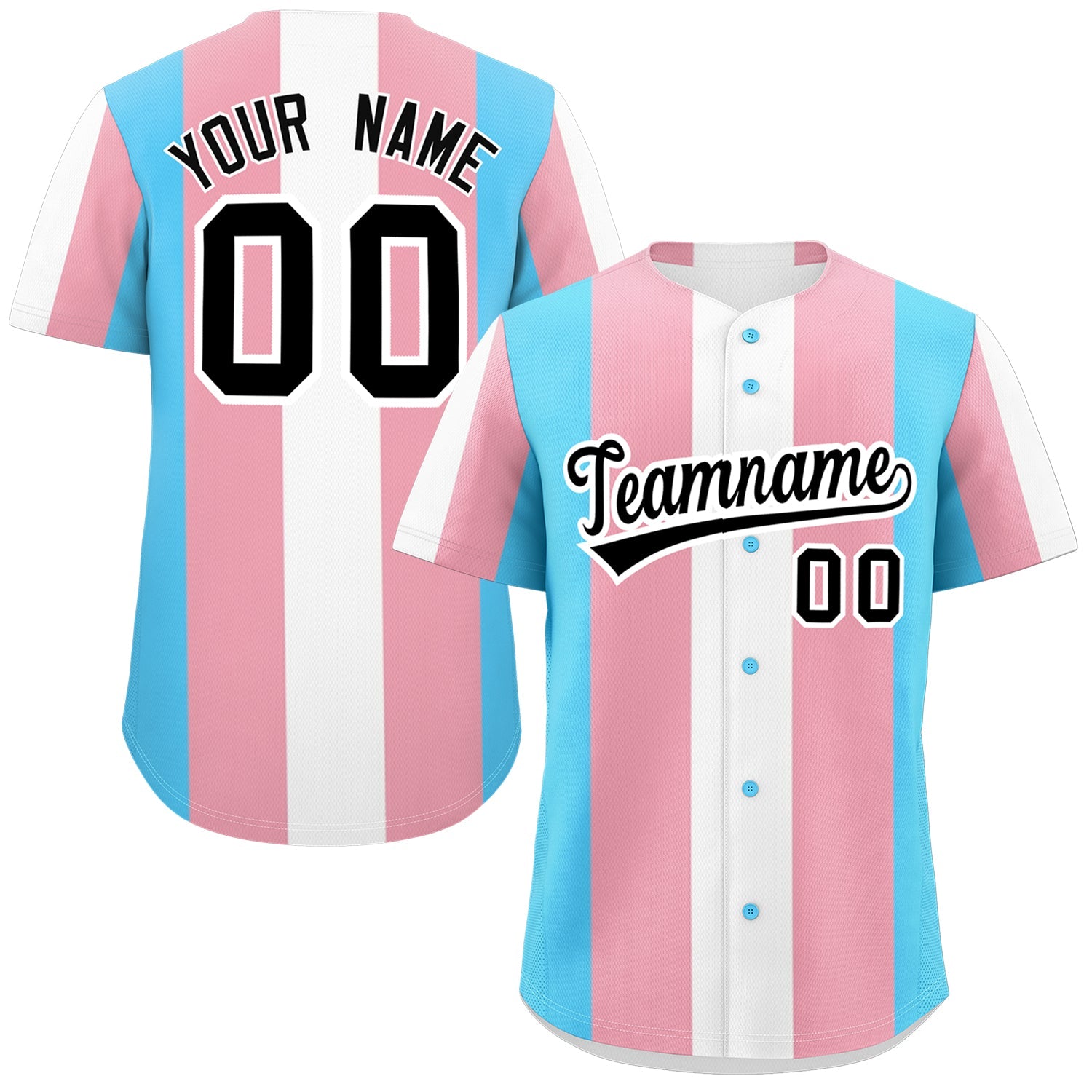 Custom White Light Pink Transgender For Pride Month Classic Style Baseball Jersey| KXKSHOP