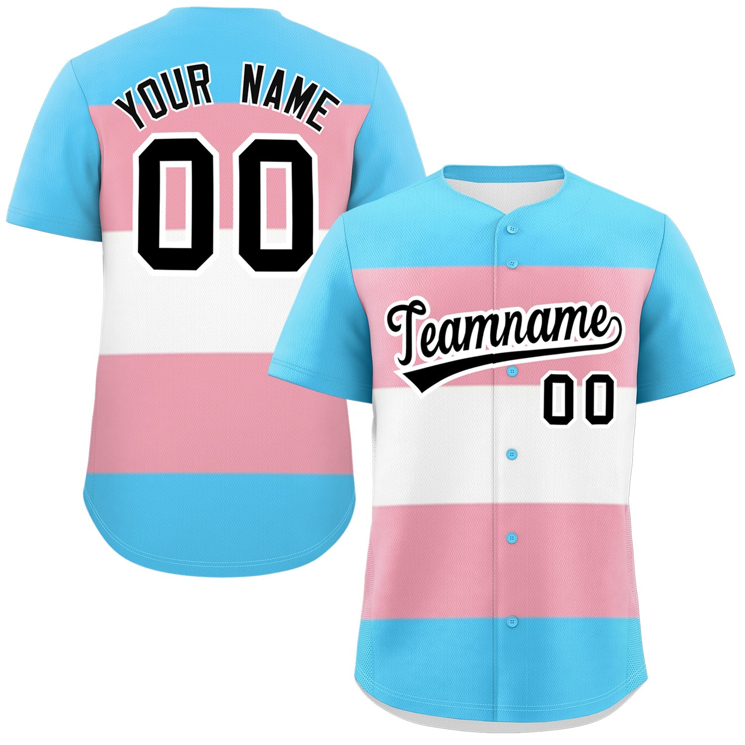 Custom Light Pink Blue White Transgender For Pride Month Classic Style Baseball Jersey| KXKSHOP