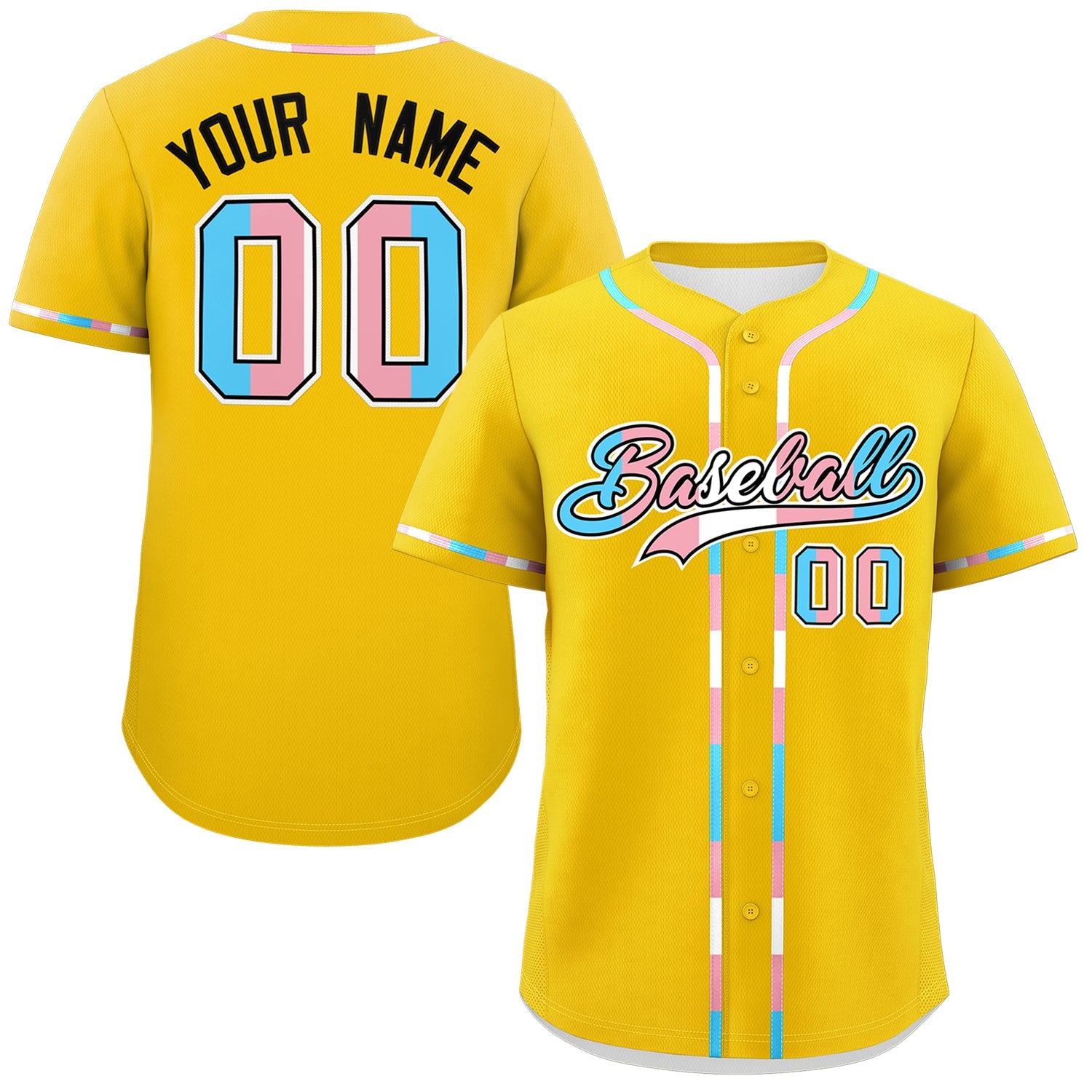 Custom Gold Transgender For Pride Month Classic Style Baseball Jersey| KXKSHOP