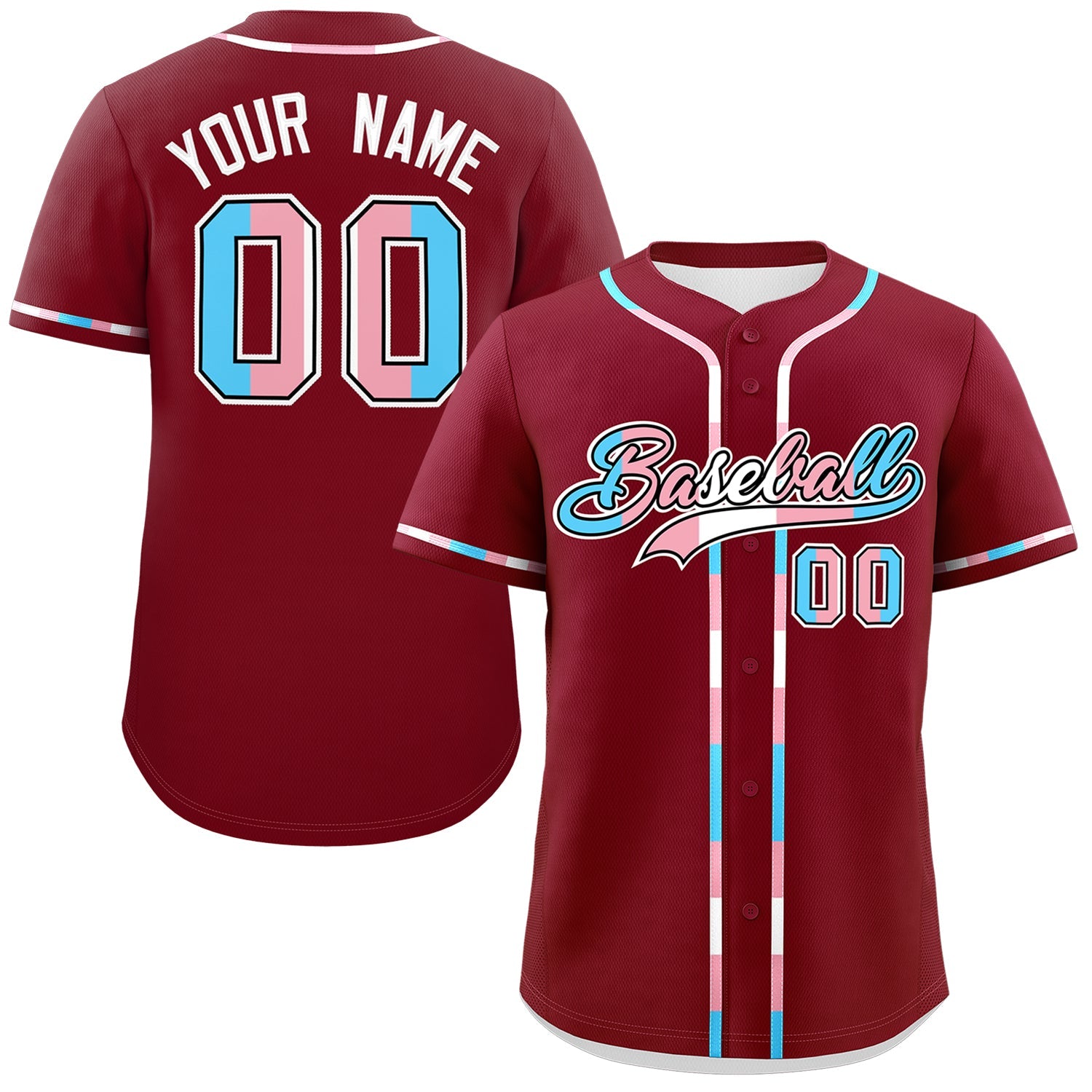 Custom Crimson Transgender For Pride Month Classic Style Baseball Jersey| KXKSHOP