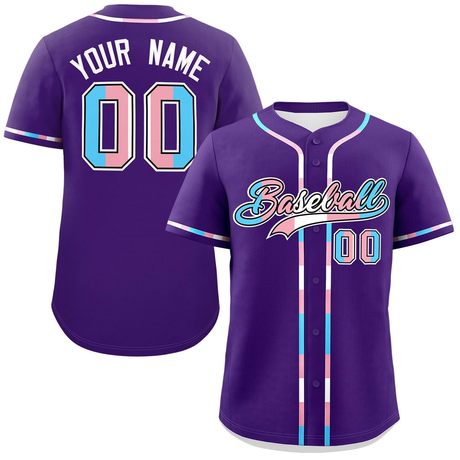 Custom Purple Transgender For Pride Month Classic Style Baseball Jersey| KXKSHOP