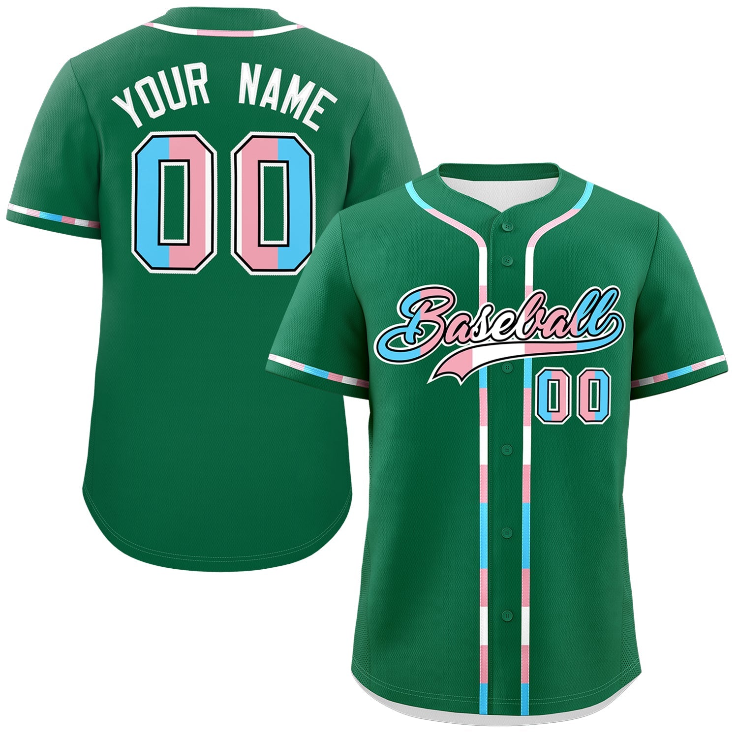 Custom Kelly Green Transgender For Pride Month Classic Style Baseball Jersey| KXKSHOP