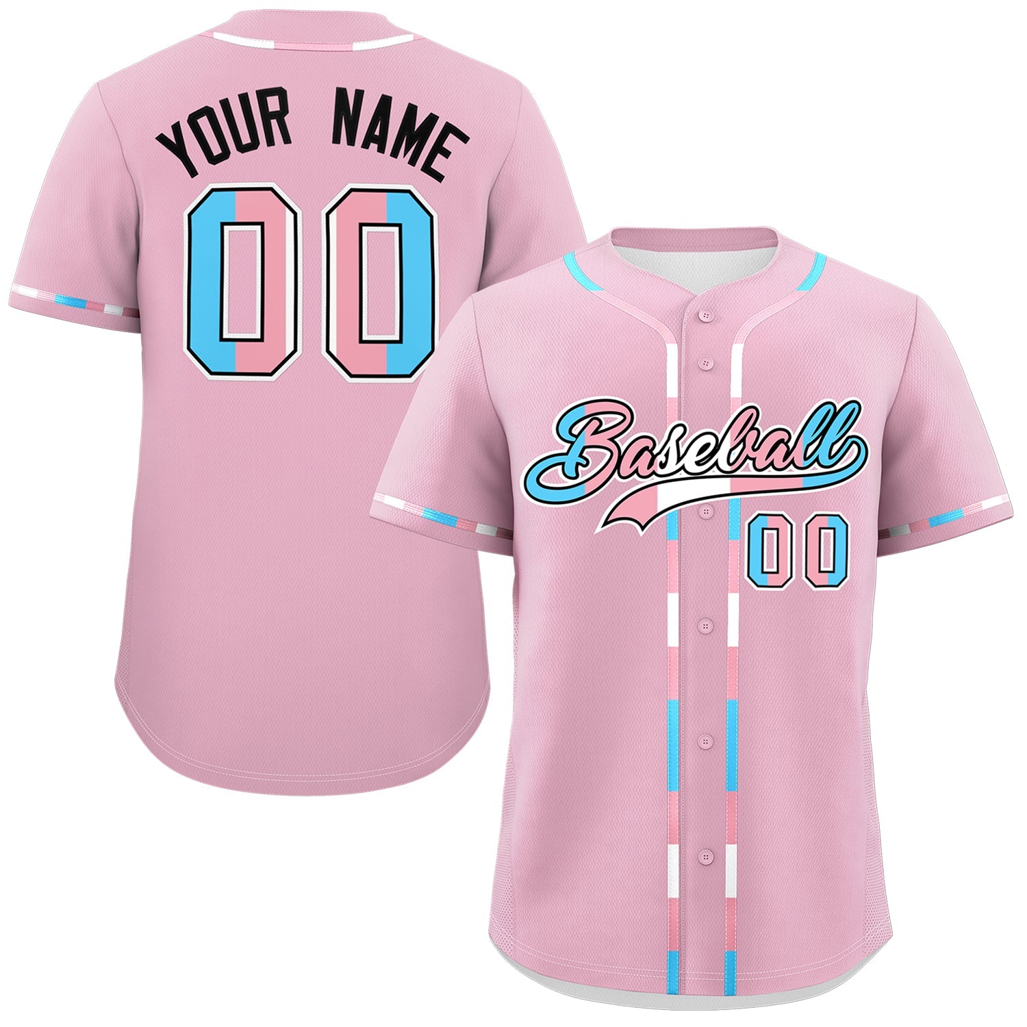 Custom Light Pink Transgender For Pride Month Classic Style Baseball Jersey| KXKSHOP
