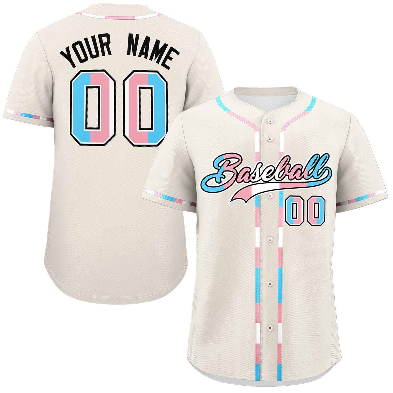 Custom Cream Transgender For Pride Month Classic Style Baseball Jersey| KXKSHOP
