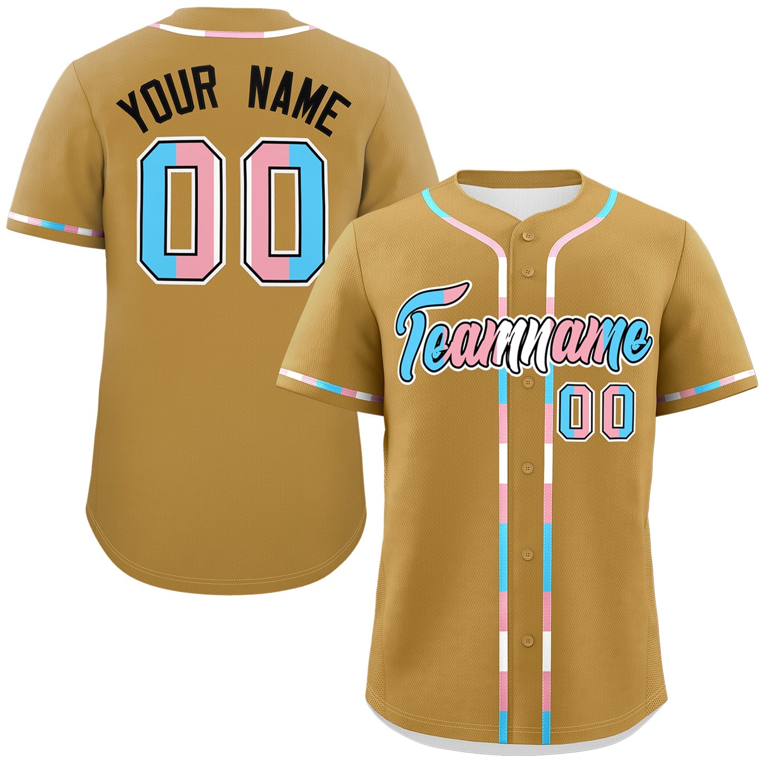 Custom Old Gold Transgender For Pride Month Classic Style Baseball Jersey| KXKSHOP