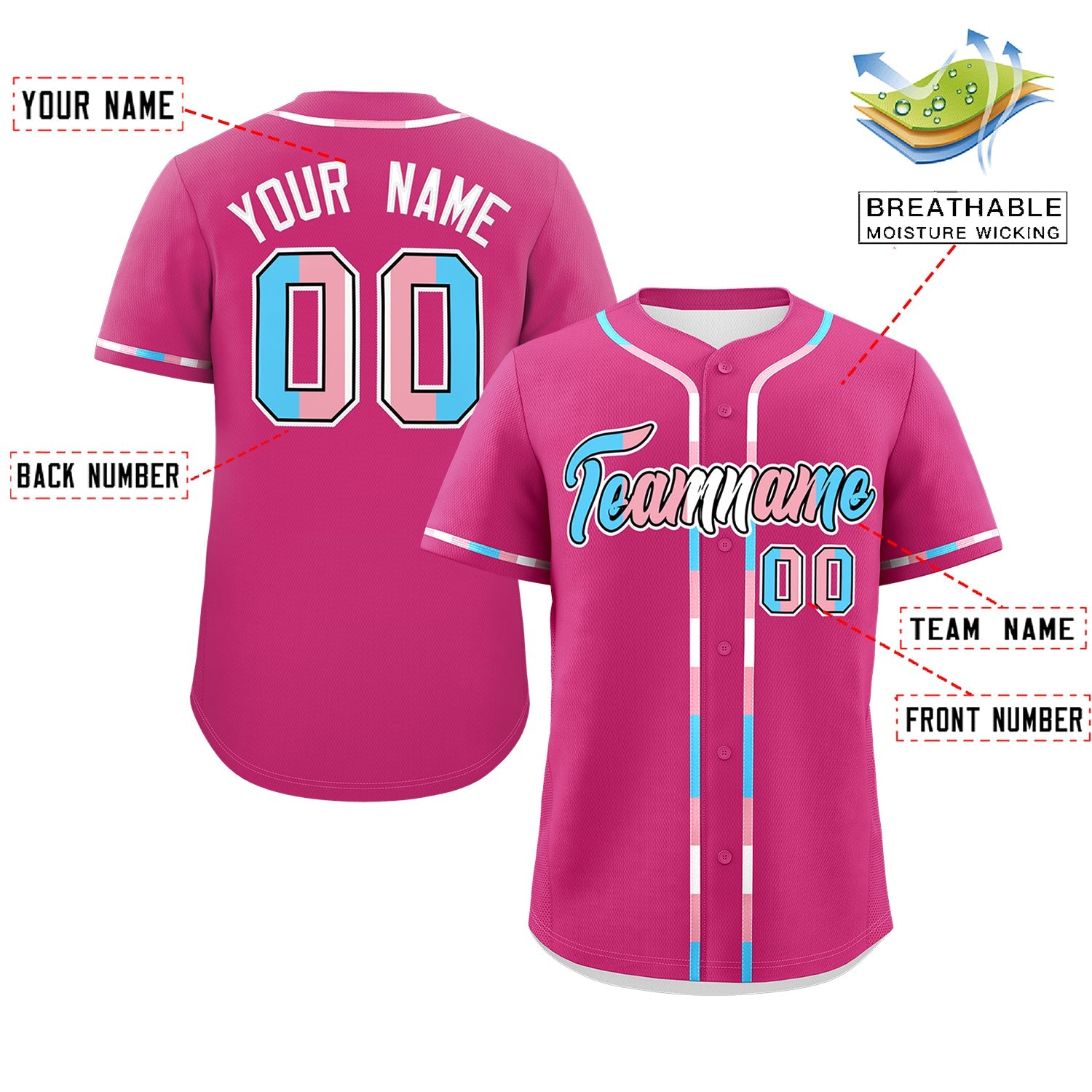 Custom Rose Red Transgender For Pride Month Classic Style Baseball Jersey| KXKSHOP