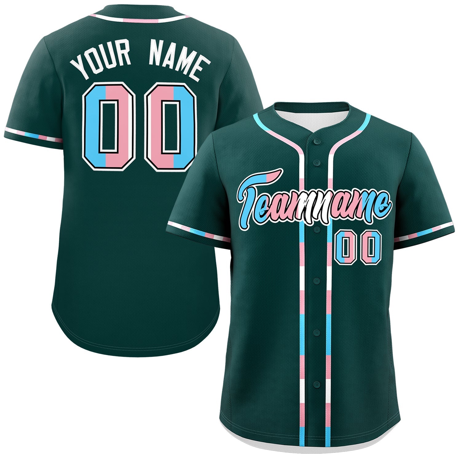 Custom Midnight Green Transgender For Pride Month Classic Style Baseball Jersey| KXKSHOP