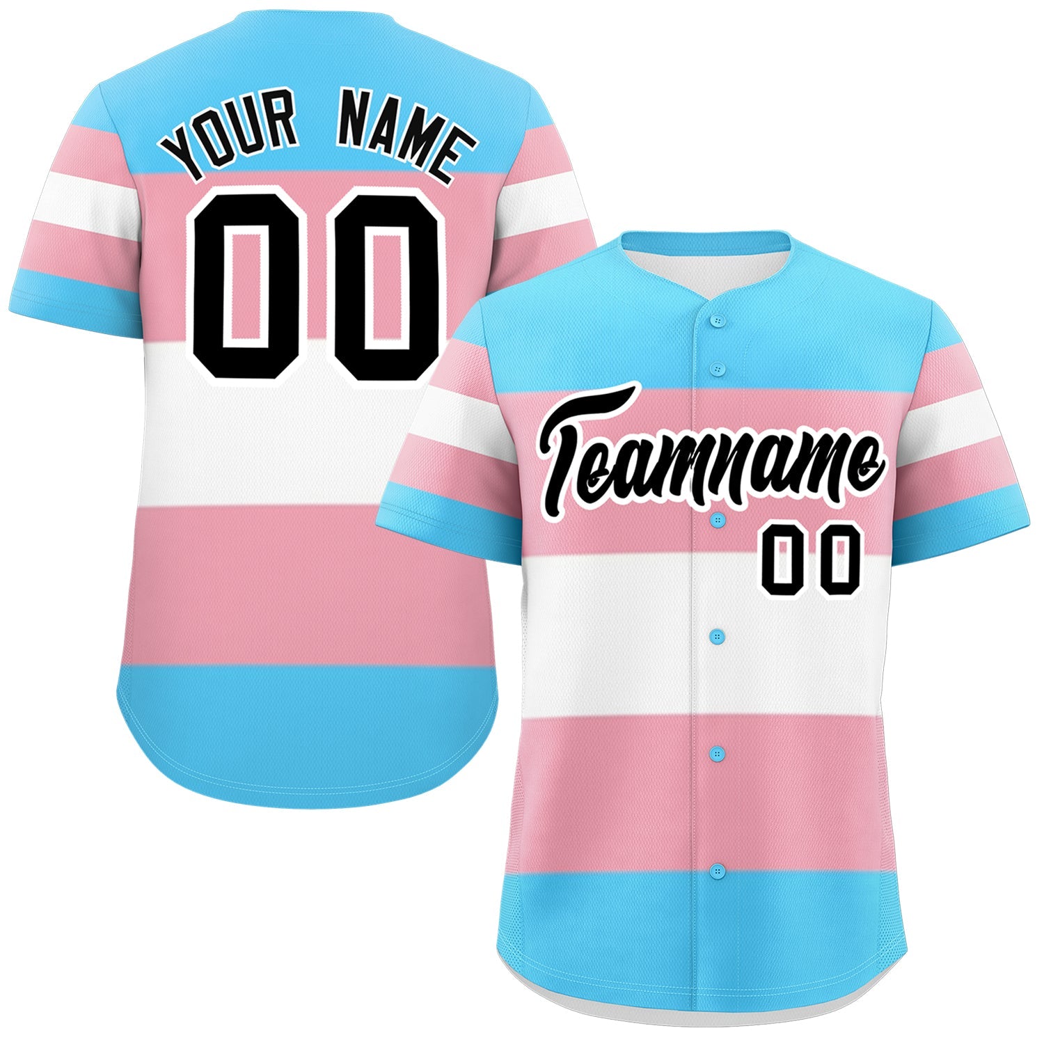 Custom Blue Light Pink Transgender For Pride Month Classic Style Baseball Jersey| KXKSHOP