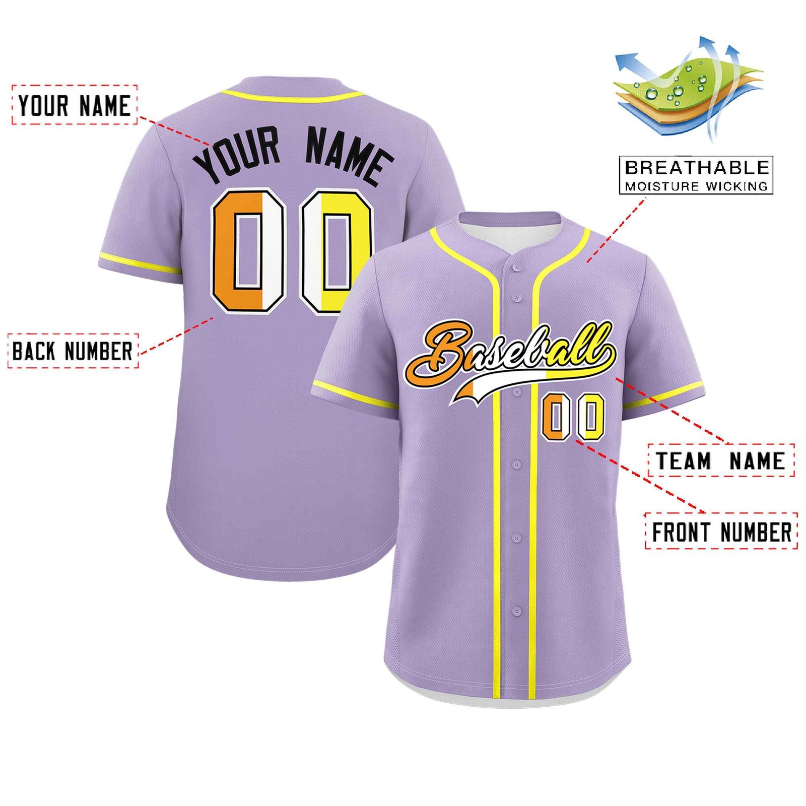 Custom Light Purple Maverique For Pride Month Classic Style Authentic Baseball Jersey