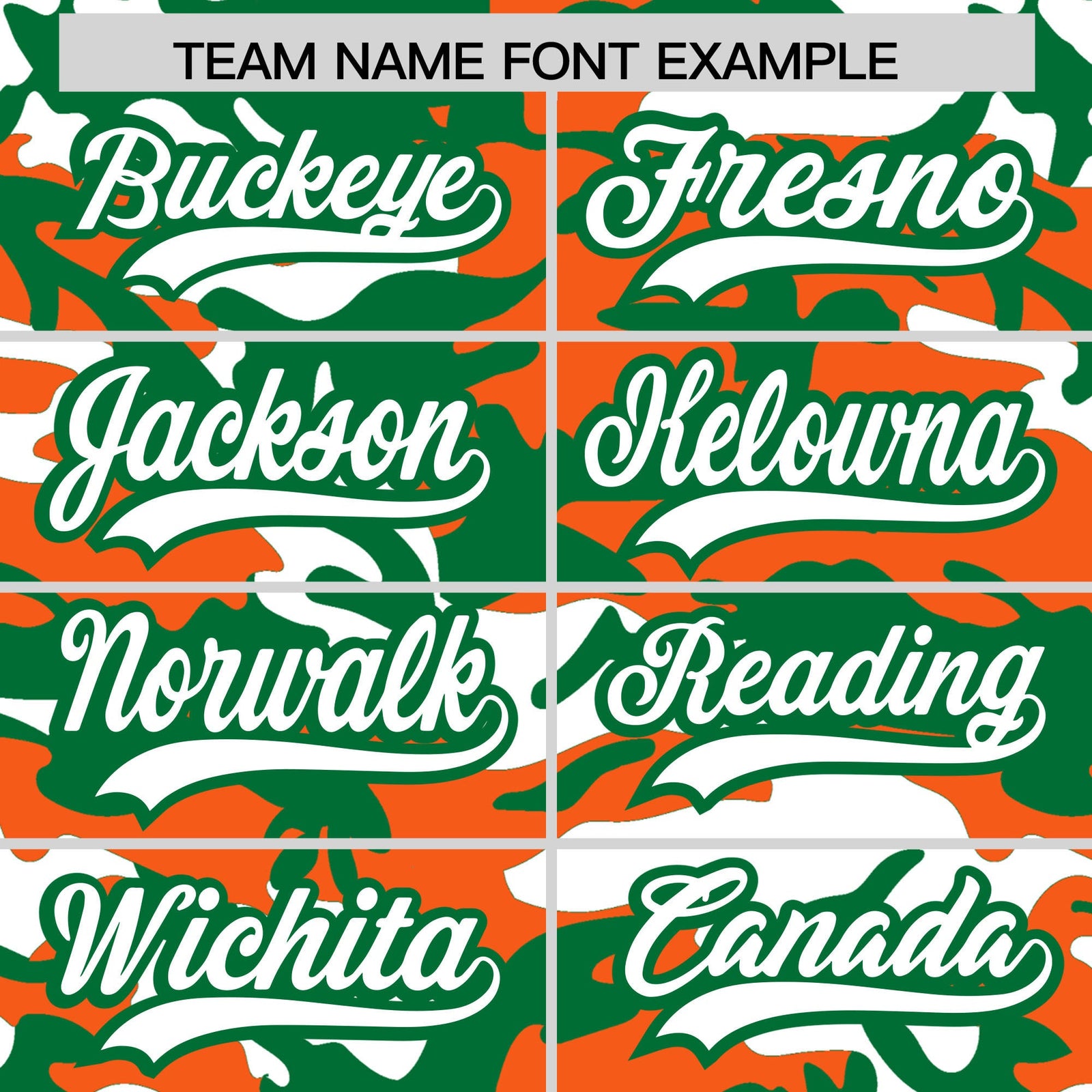 Custom Orange Kelly Green White Camo Gradient Fashion Baseball Jersey | Perfect for Training,Sublimation Printed & Stitched,Add Name and Numbern,Perfect for Teams | KXKSHOP