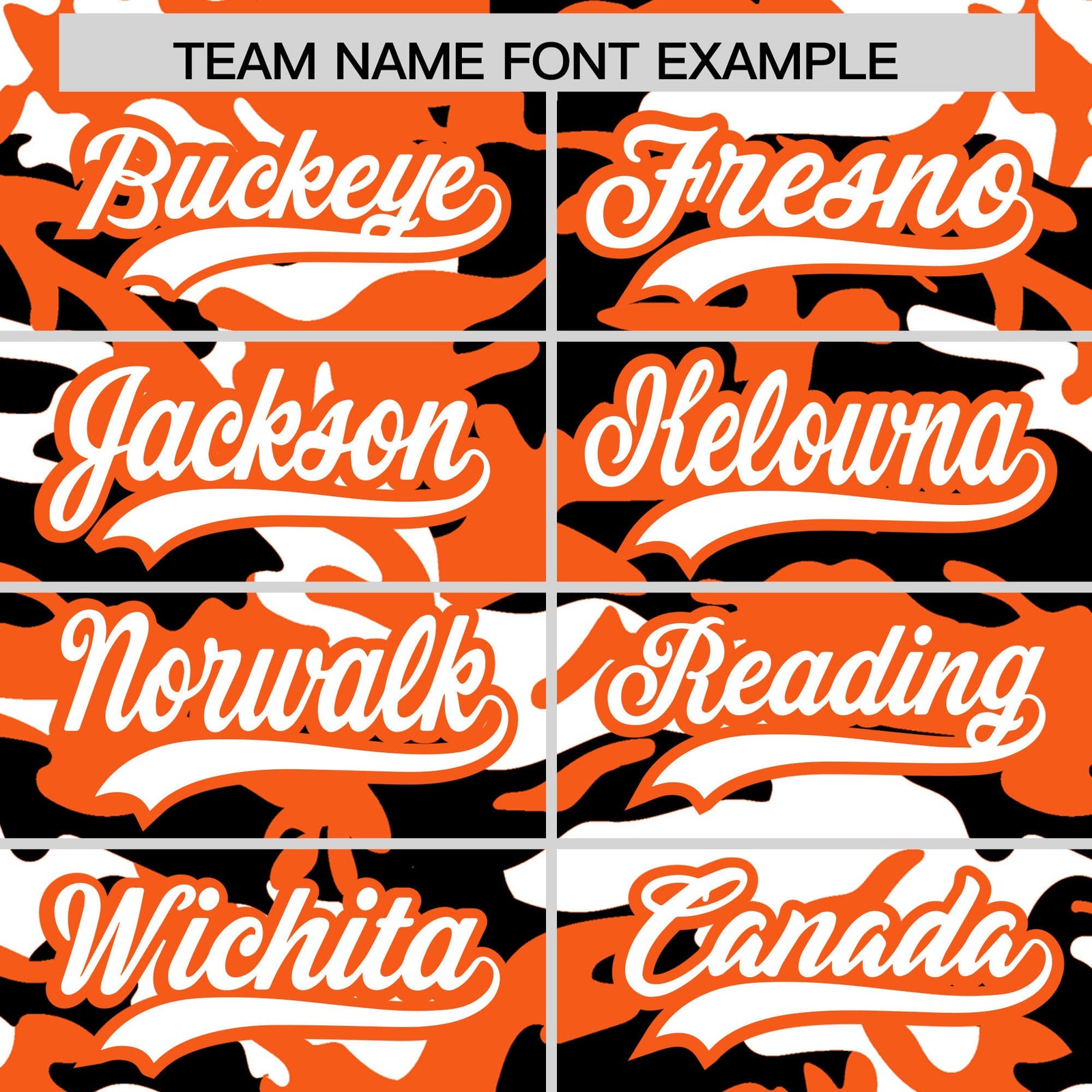 Custom Orange Black White Camo Gradient Fashion Baseball Jersey | Perfect for Training,Sublimation Printed & Stitched,Add Name and Numbern,Perfect for Teams | KXKSHOP