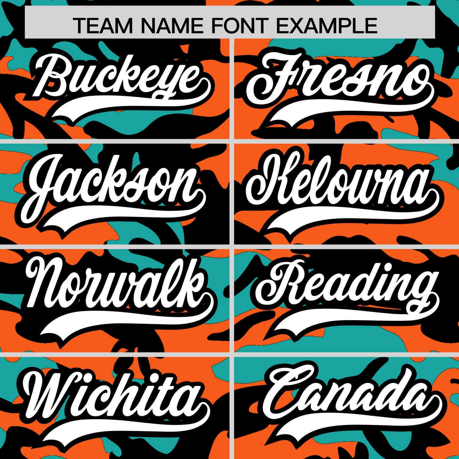 Custom Orange Aqua Black Camo Gradient Fashion Baseball Jersey | Perfect for Training,Sublimation Printed & Stitched,Add Name and Numbern,Perfect for Teams | KXKSHOP