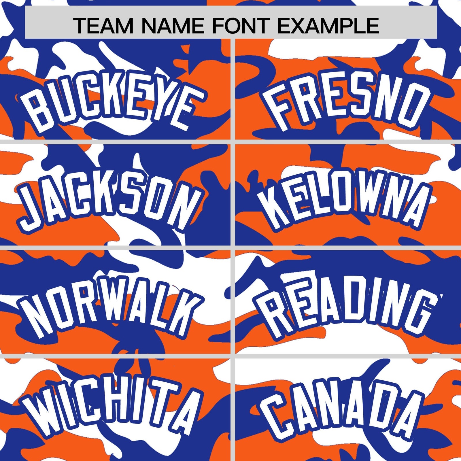 Custom Orange Royal Blue White Camo Gradient Fashion Baseball Jersey | Perfect for Training,Sublimation Printed & Stitched,Add Name and Numbern,Perfect for Teams | KXKSHOP