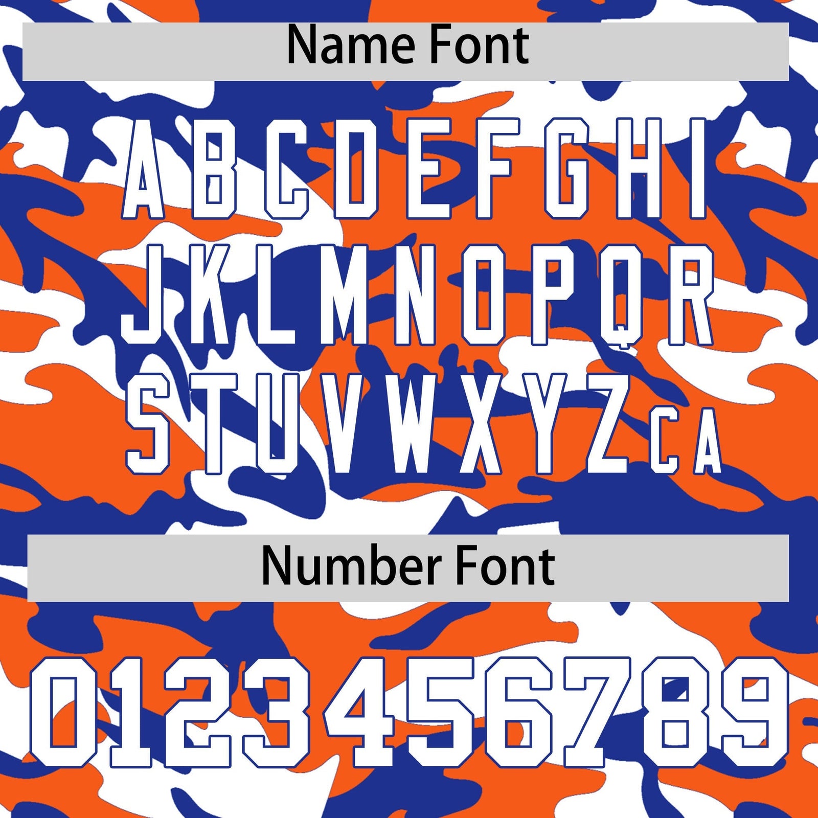 Custom Orange Royal Blue White Camo Gradient Fashion Baseball Jersey | Perfect for Training,Sublimation Printed & Stitched,Add Name and Numbern,Perfect for Teams | KXKSHOP