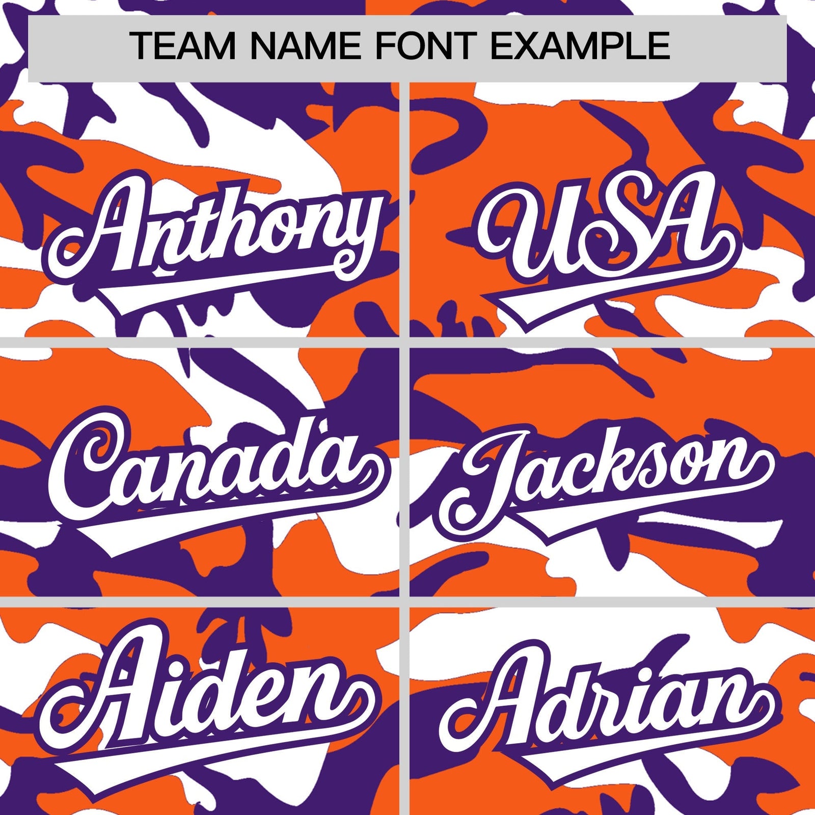 Custom Orange Purple White Camo Gradient Fashion Baseball Jersey | Perfect for Training,Sublimation Printed & Stitched,Add Name and Numbern,Perfect for Teams | KXKSHOP