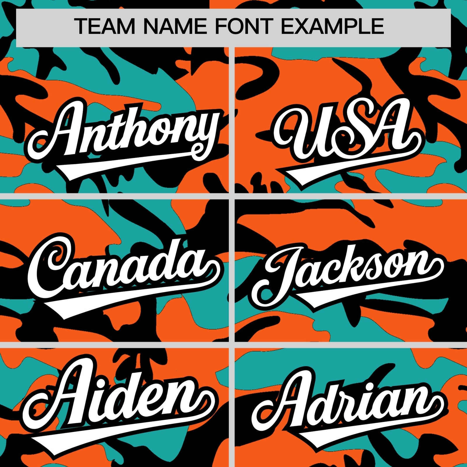 Custom Orange Aqua Black Camo Gradient Fashion Baseball Jersey | Perfect for Training,Sublimation Printed & Stitched,Add Name and Numbern,Perfect for Teams | KXKSHOP