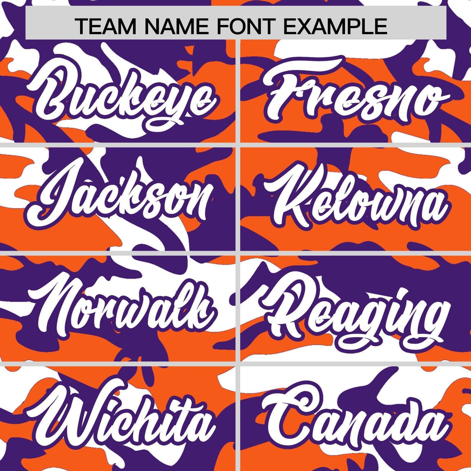 Custom Orange Purple White Camo Gradient Fashion Baseball Jersey | Perfect for Training,Sublimation Printed & Stitched,Add Name and Numbern,Perfect for Teams | KXKSHOP