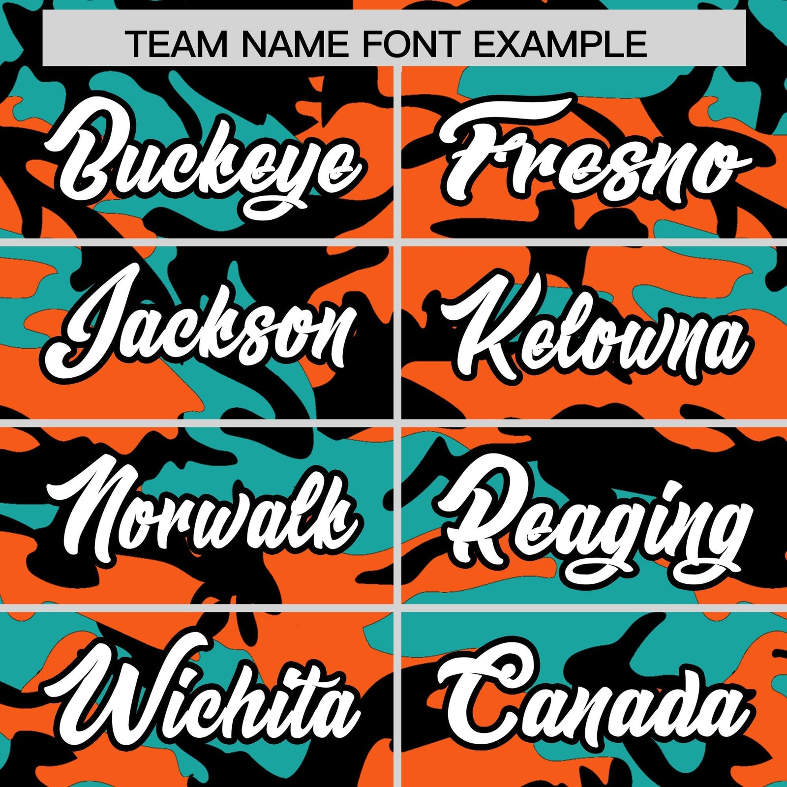 Custom Orange Aqua Black Camo Gradient Fashion Baseball Jersey | Perfect for Training,Sublimation Printed & Stitched,Add Name and Numbern,Perfect for Teams | KXKSHOP