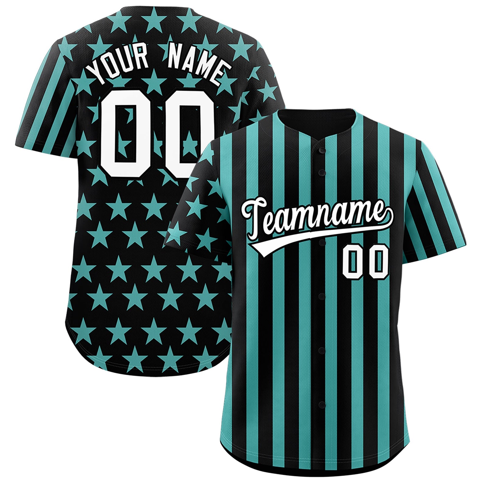 Custom Black Bright Green American Flag Graffiti Pattern Baseball Jersey| KXKSHOP