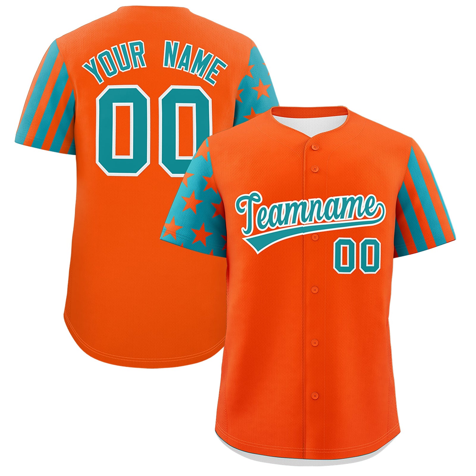 Custom Orange Aqua American Flag Raglan Sleeves Baseball Jersey| KXKSHOP