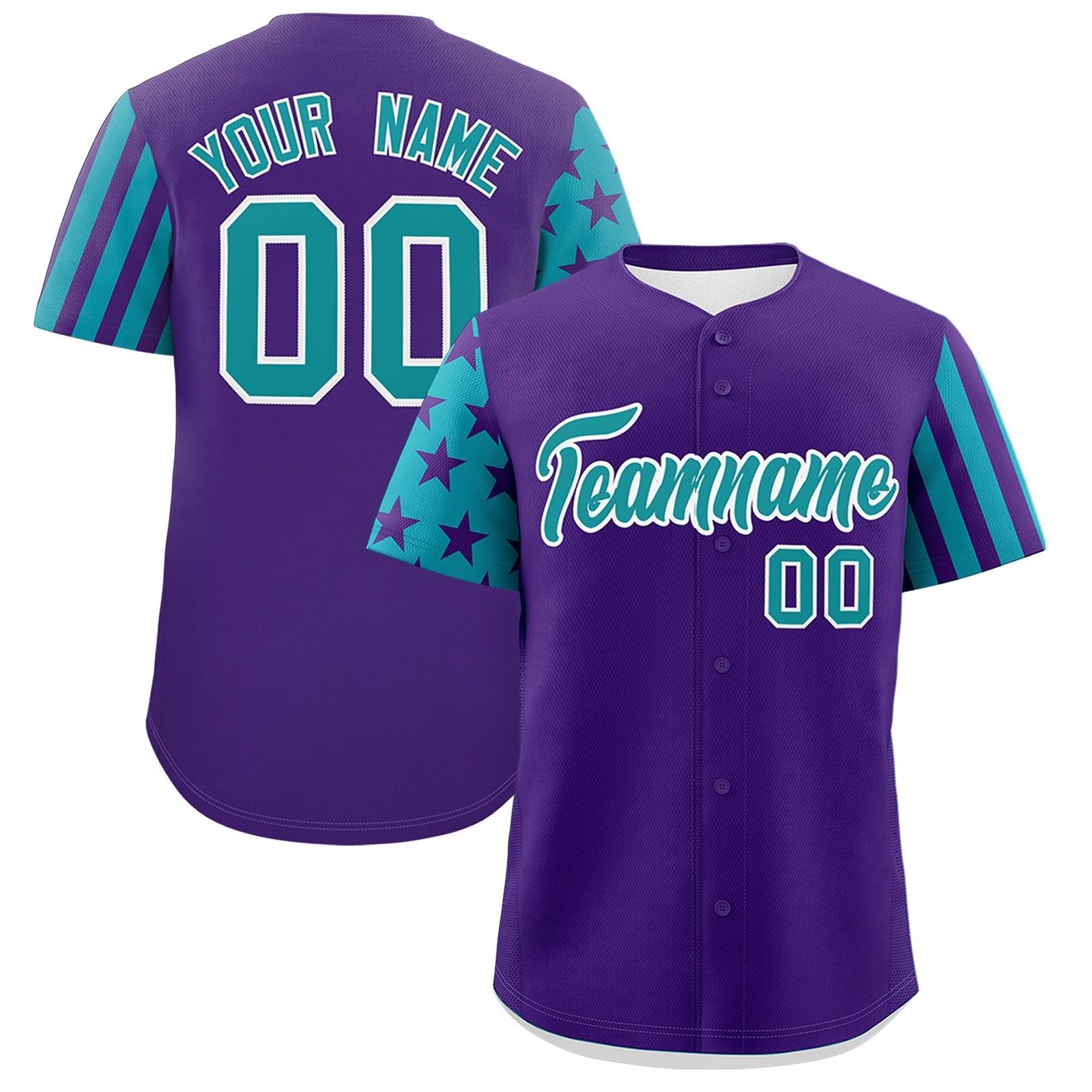Custom Purple Teal American Flag Raglan Sleeves Baseball Jersey| KXKSHOP