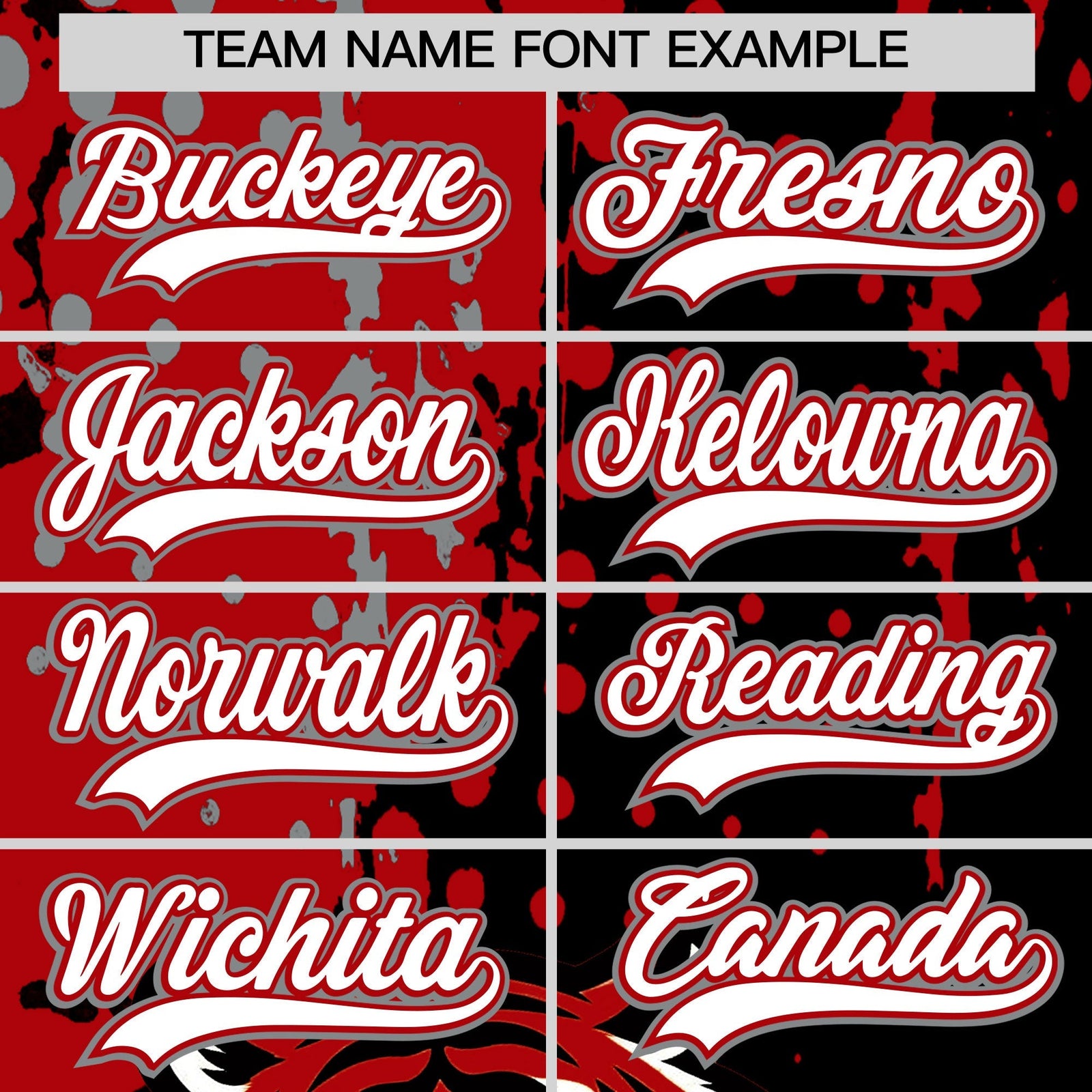 Custom Black Red Gray Full-Snap Graffiti Pattern Tiger Graffiti Jersey Baseball Jersey| KXKSHOP
