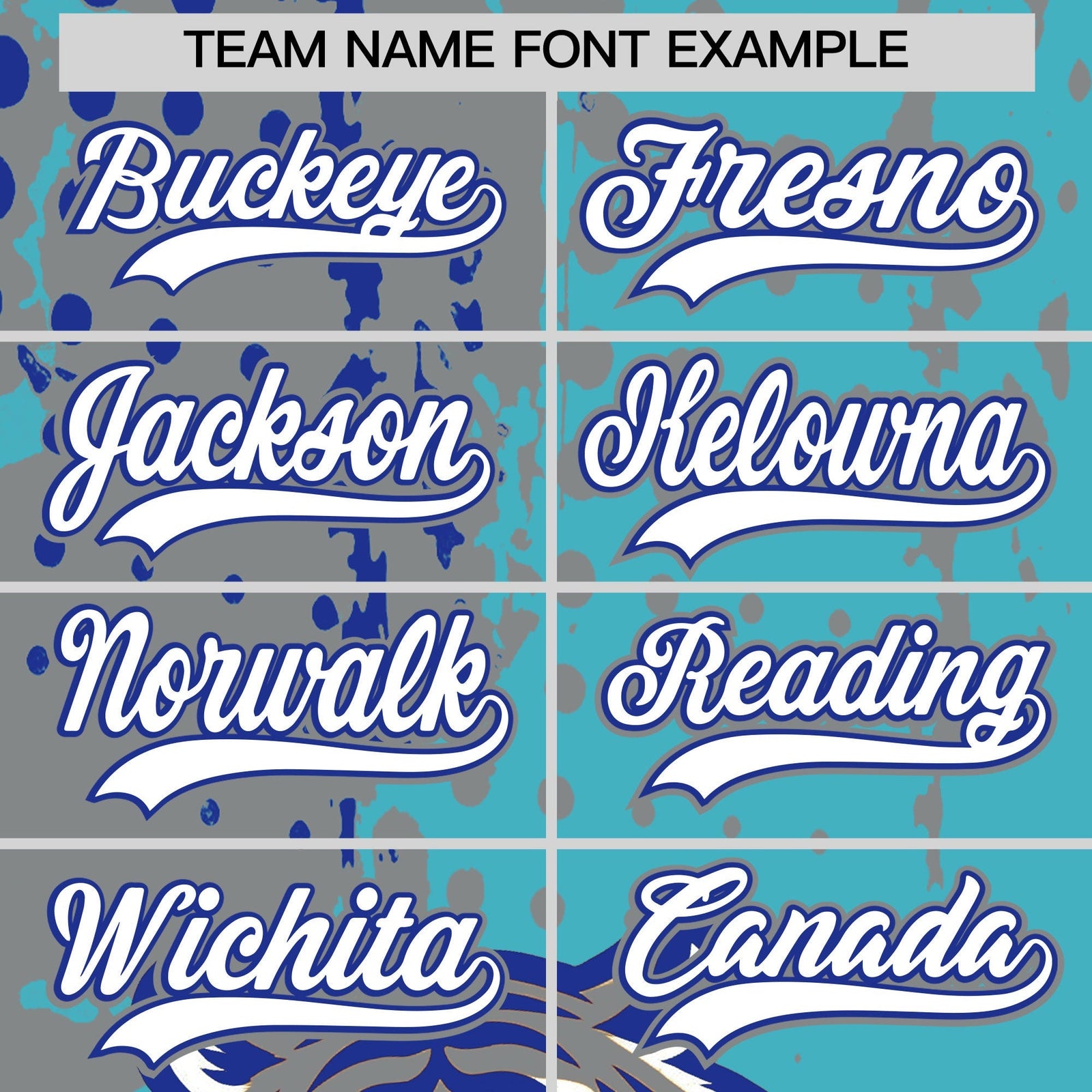 Custom Sky Blue Gray Royal Blue Full-Snap Graffiti Pattern Tiger Graffiti Jersey Baseball Jersey| KXKSHOP