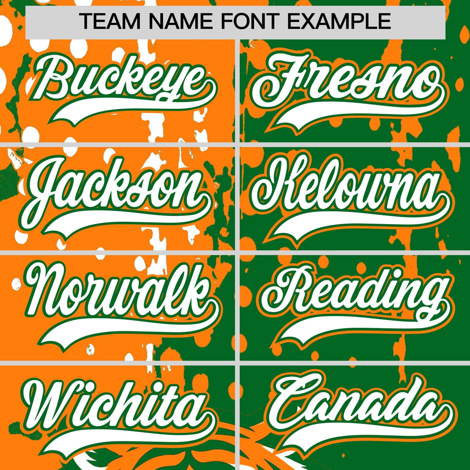 Custom Kelly Green Orange White Full-Snap Graffiti Pattern Tiger Graffiti Jersey Baseball Jersey| KXKSHOP