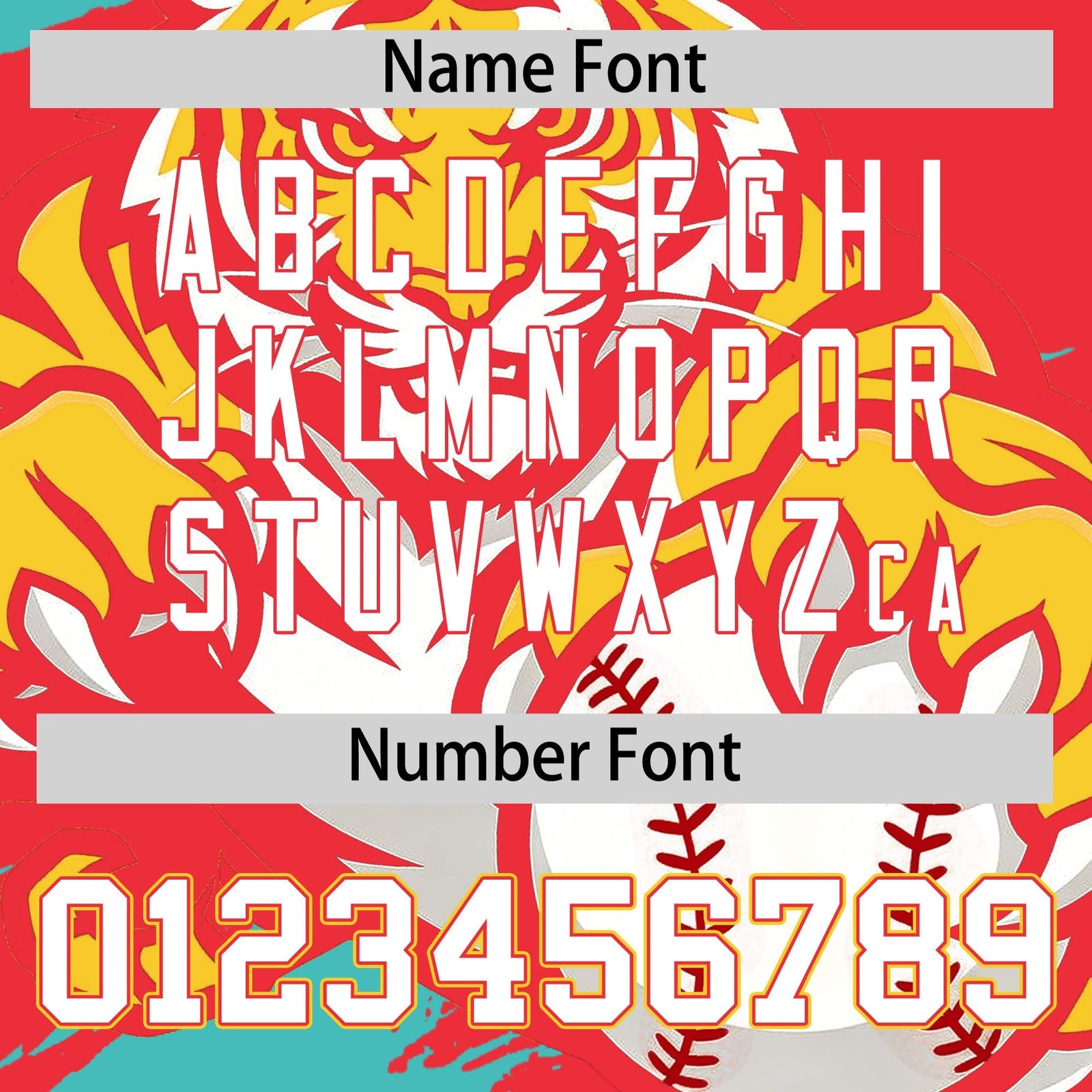 Custom Light Red Teal Gold Full-Snap Graffiti Pattern Tiger Graffiti Jersey Baseball Jersey| KXKSHOP
