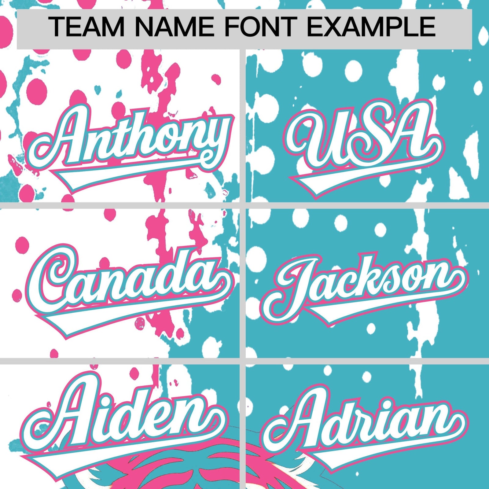 Custom Sky Blue White Pink Full-Snap Graffiti Pattern Tiger Graffiti Jersey Baseball Jersey| KXKSHOP