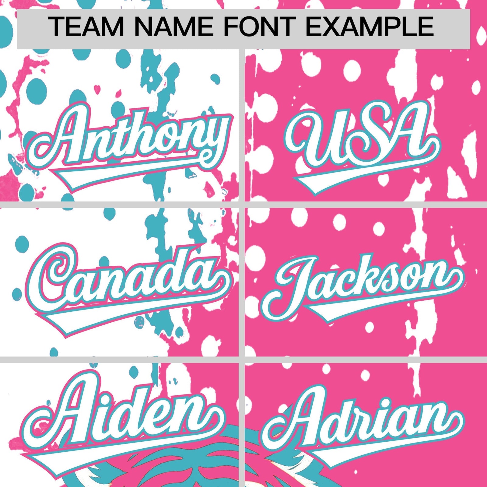 Custom Pink White Sky Blue Full-Snap Graffiti Pattern Tiger Graffiti Jersey Baseball Jersey| KXKSHOP