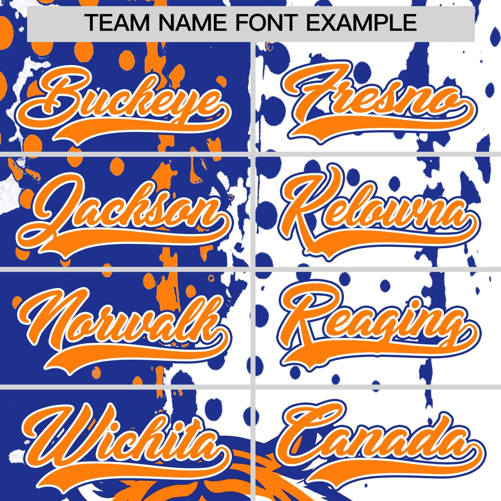 Custom White Royal Blue Orange Full-Snap Graffiti Pattern Tiger Graffiti Jersey Baseball Jersey| KXKSHOP