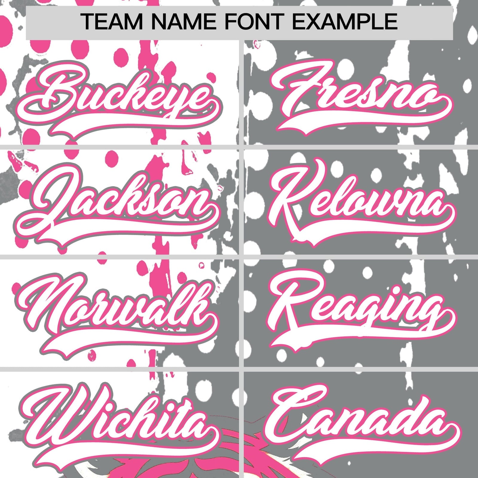 Custom Gray White Pink Full-Snap Graffiti Pattern Tiger Graffiti Jersey Baseball Jersey| KXKSHOP