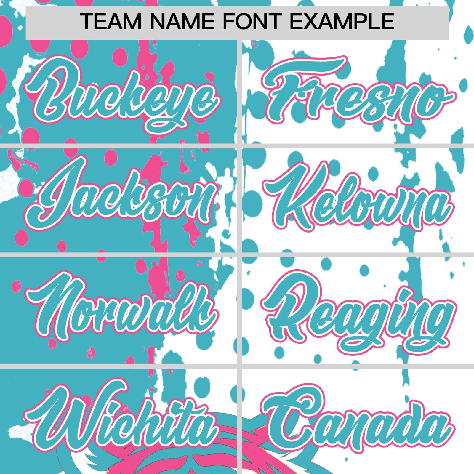 Custom White Aqua Pink Full-Snap Graffiti Pattern Tiger Graffiti Jersey Baseball Jersey| KXKSHOP