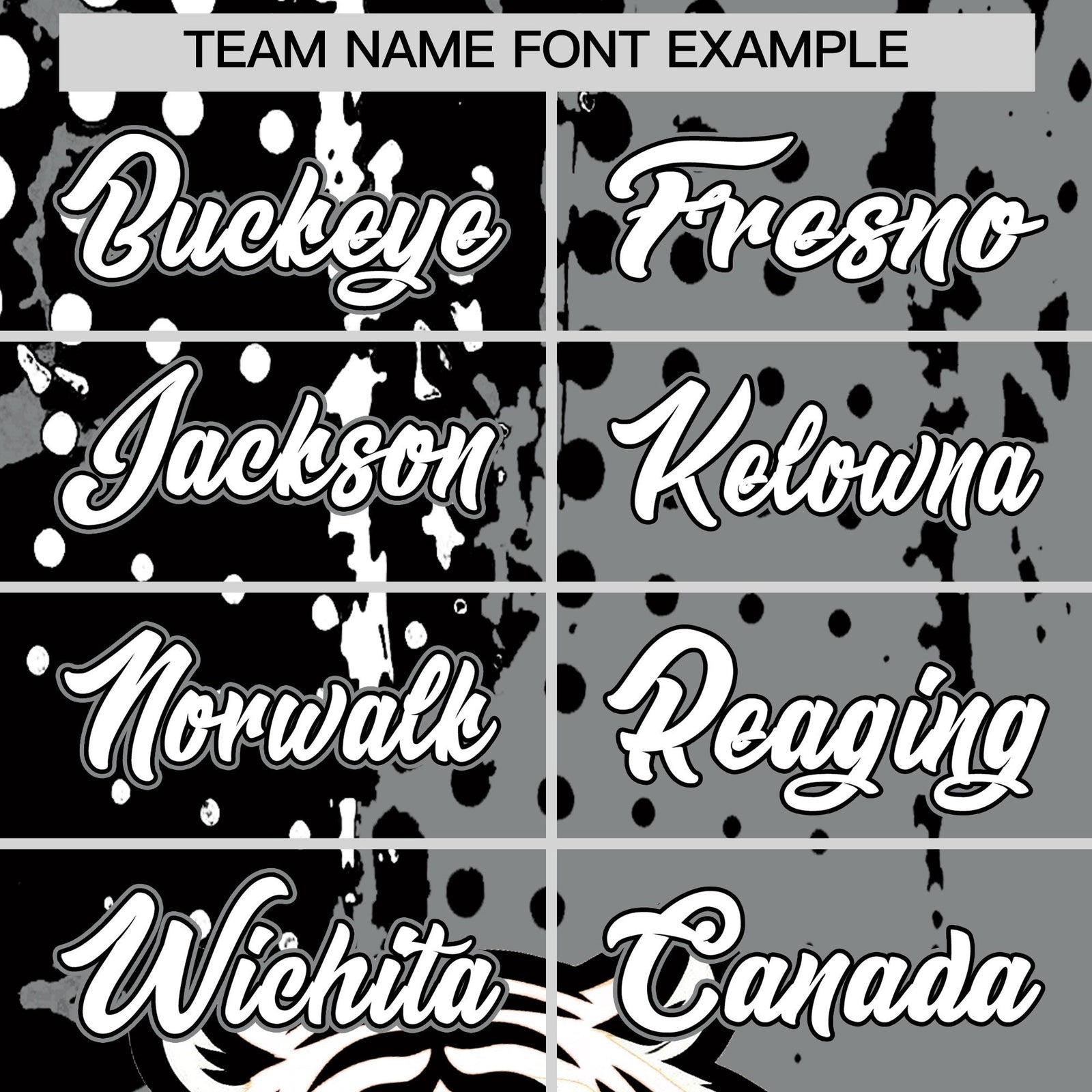 Custom Gray Black White Full-Snap Graffiti Pattern Tiger Graffiti Jersey Baseball Jersey| KXKSHOP