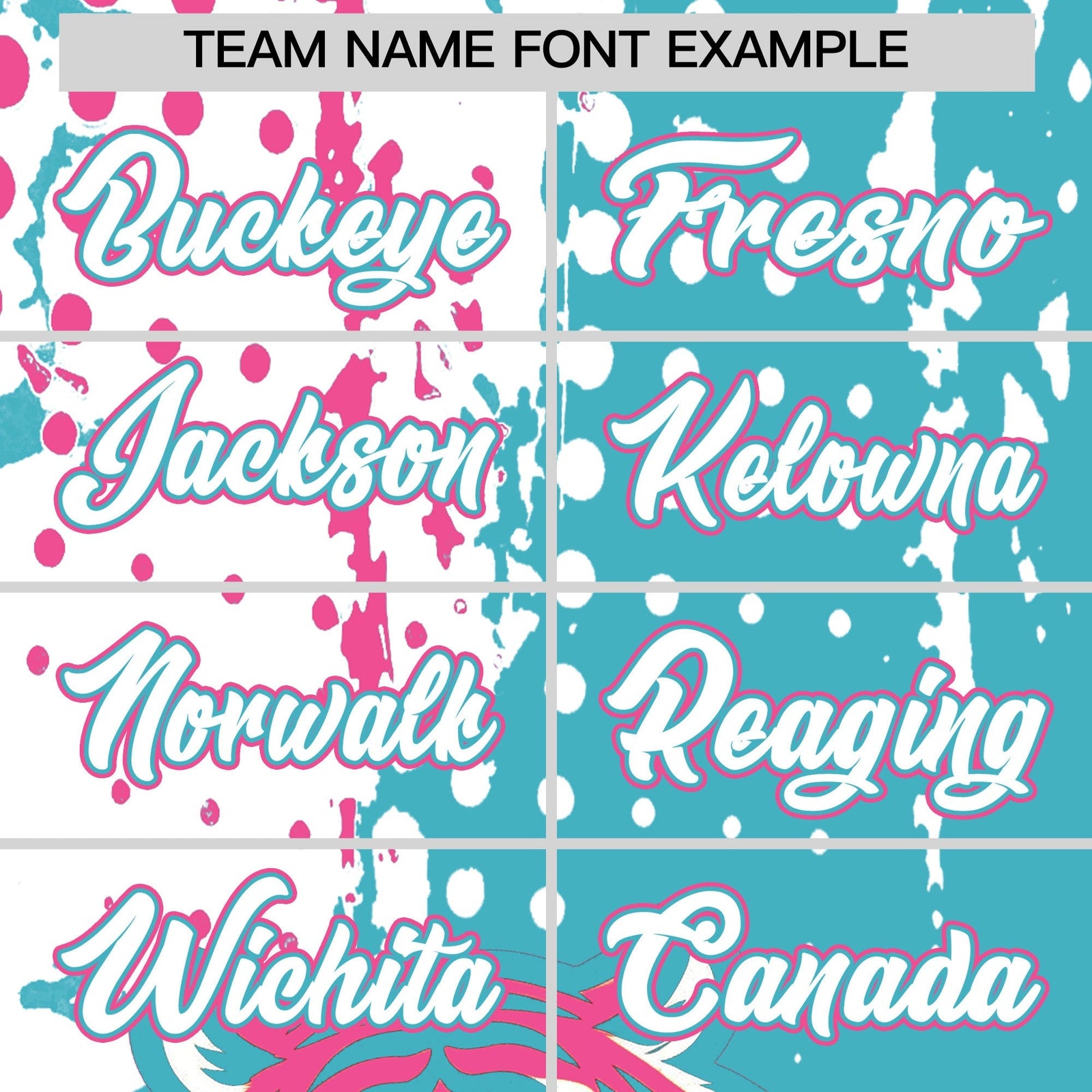 Custom Sky Blue White Pink Full-Snap Graffiti Pattern Tiger Graffiti Jersey Baseball Jersey| KXKSHOP