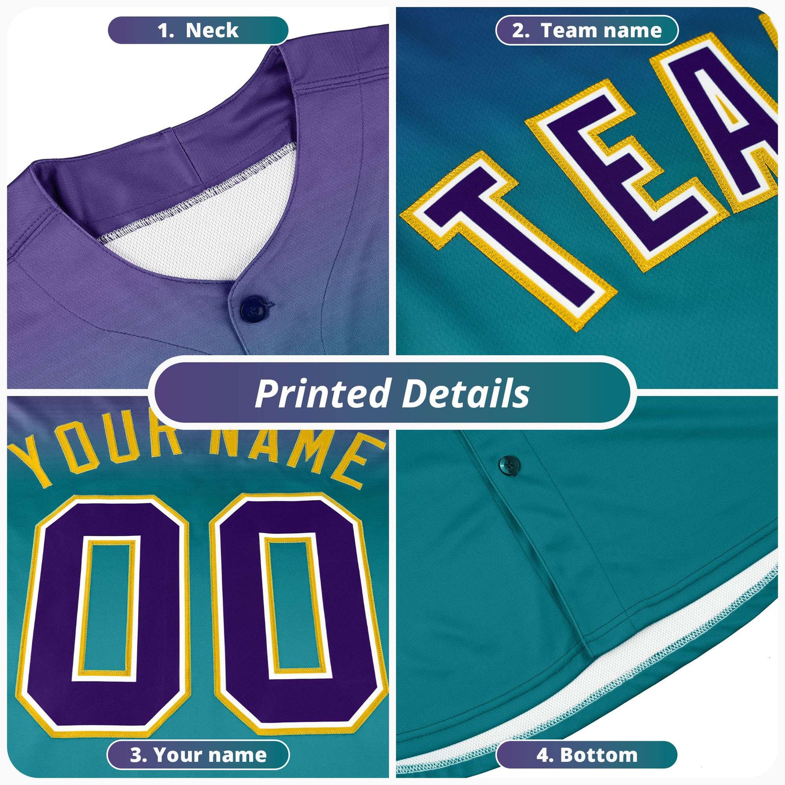 Custom White Black Lapel Gradient Fashion Authentic Baseball Jersey