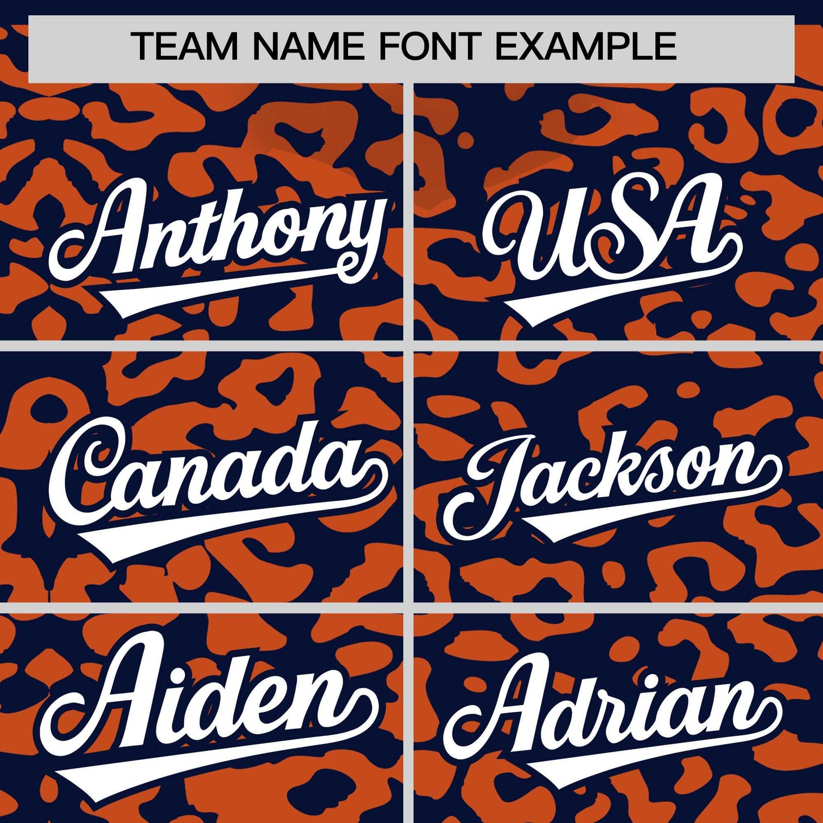 Custom Navy Orange Leopard Print Pattern Authentic Baseball Jersey