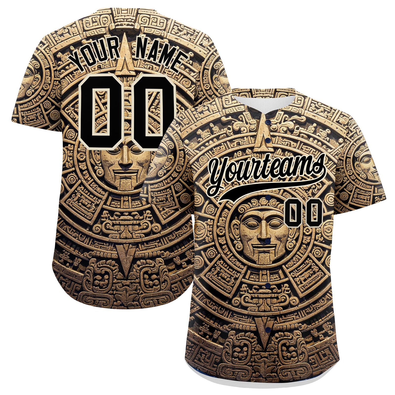 Custom Red Cream Graffiti Pattern Mexican style Stretch Fabric Baseball Jersey| KXKSHOP