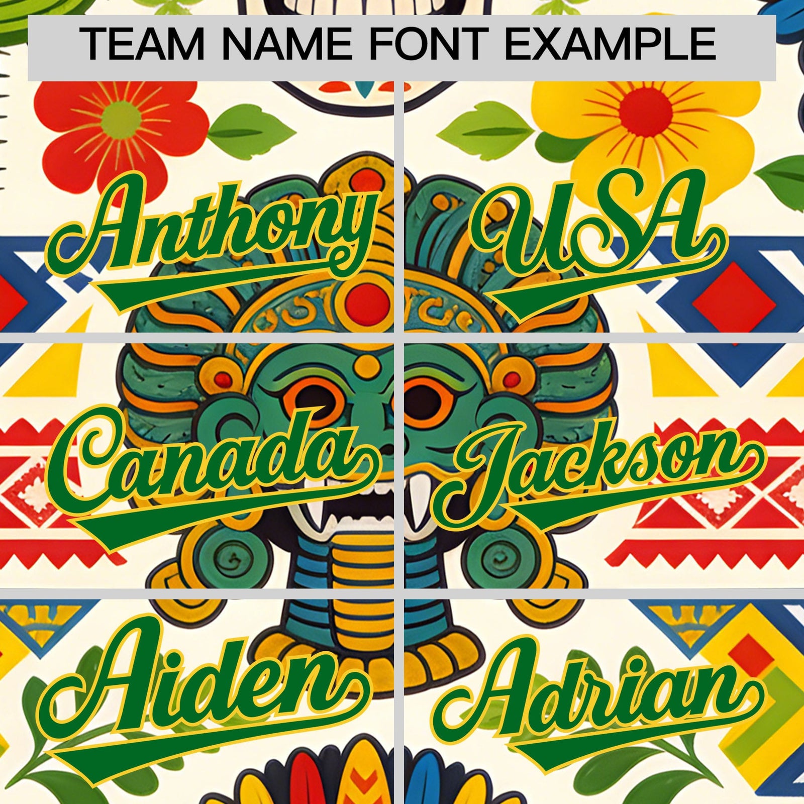 Custom White Kelly Green Gold Graffiti Pattern Mexican style Stretch Fabric Baseball Jersey| KXKSHOP