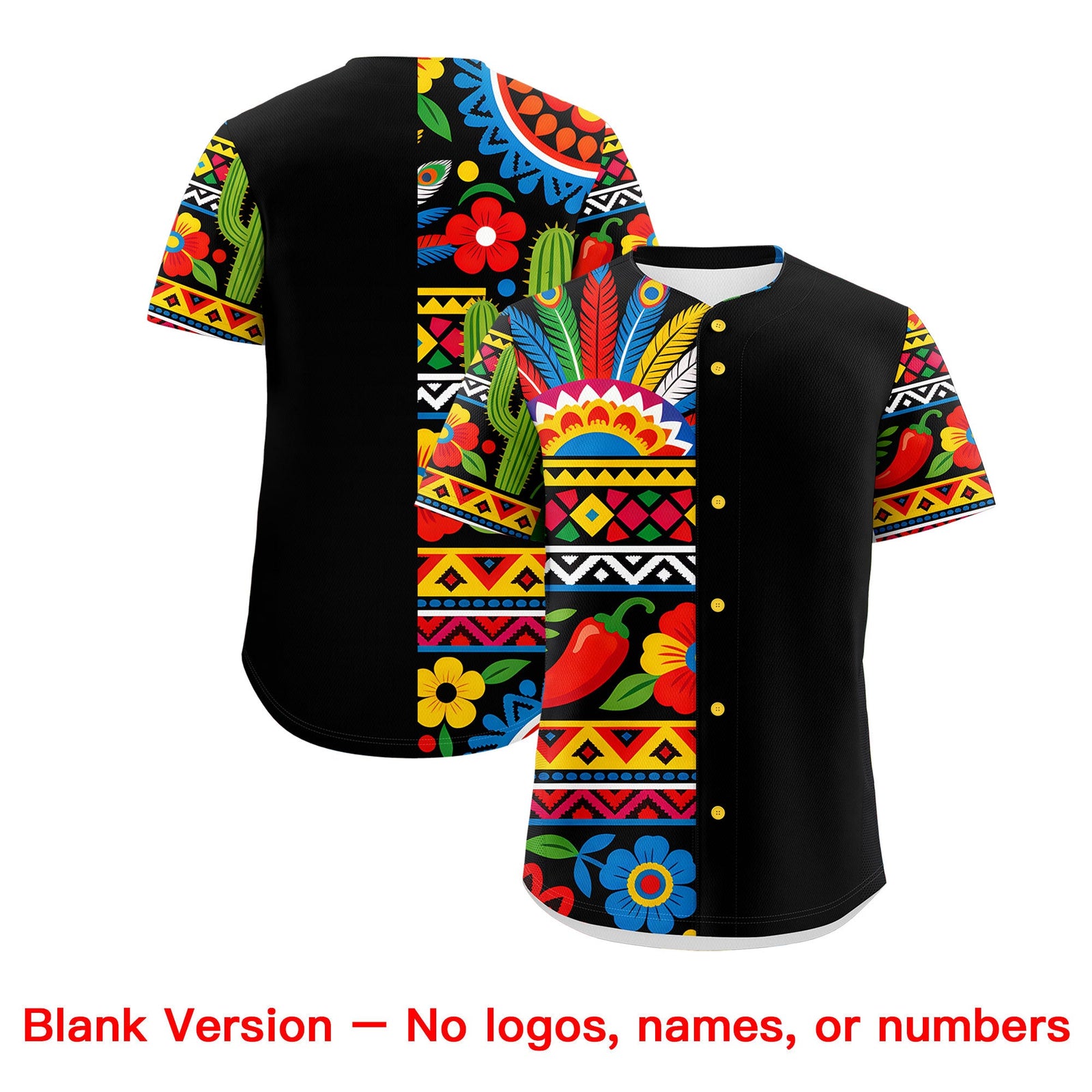 Custom Black Red Gold Graffiti Pattern Mexican style Stretch Fabric Baseball Jersey| KXKSHOP