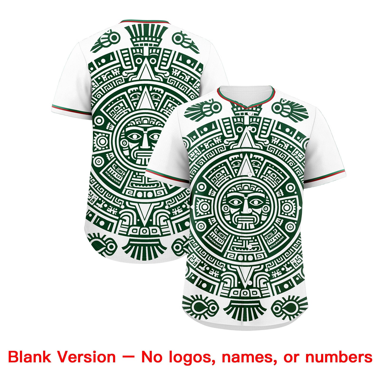 Custom White Dark Green Red Graffiti Pattern Mexican style Stretch Fabric Baseball Jersey| KXKSHOP