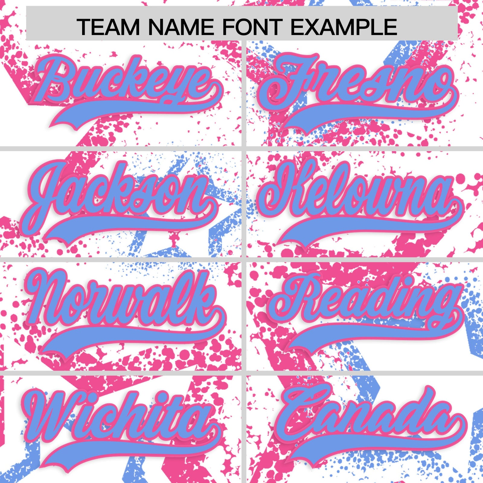 Custom White Pink Light Blue Star-Shaped Ink Texture Graffiti Pattern Baseball Jersey | Sublimation Printed & Stitched,Add Name and Numbern,Perfect for Parties,Perfect for Training | KXKSHOP