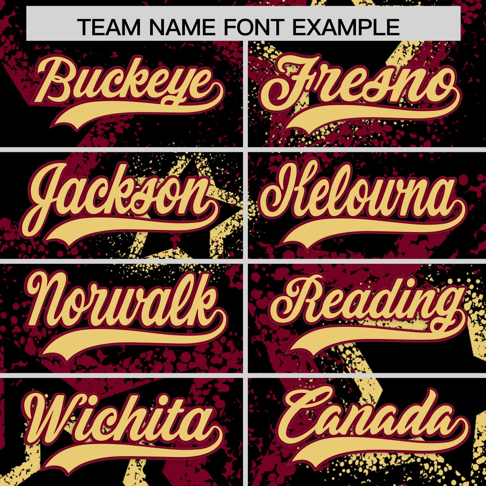 Custom Black Khaki Crimson Star-Shaped Ink Texture Graffiti Pattern Baseball Jersey | Sublimation Printed & Stitched,Add Name and Numbern,Perfect for Parties,Perfect for Training | KXKSHOP