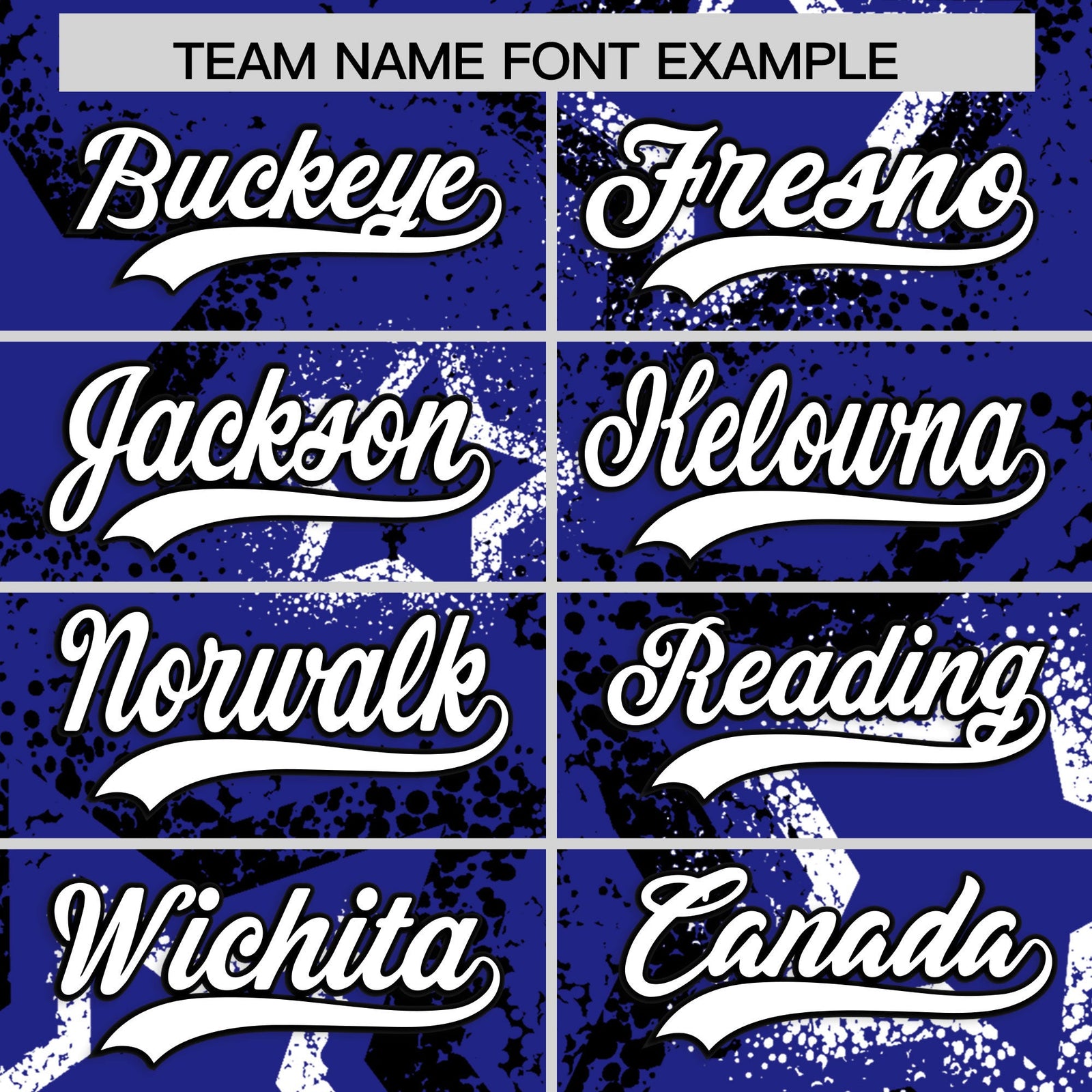 Custom Royal Blue Black White Star-Shaped Ink Texture Graffiti Pattern Baseball Jersey | Sublimation Printed & Stitched,Add Name and Numbern,Perfect for Parties,Perfect for Training | KXKSHOP