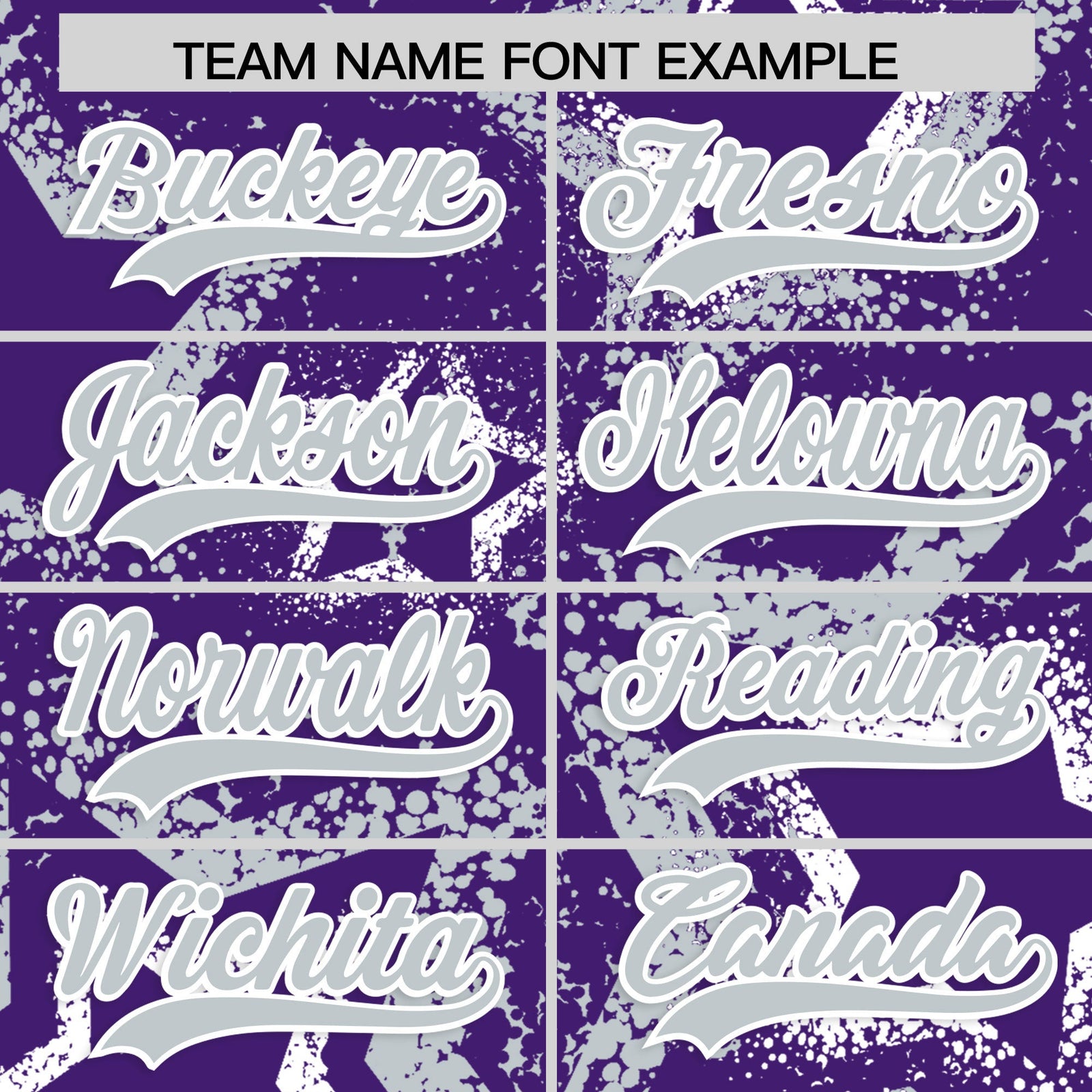 Custom Purple White Silver Star-Shaped Ink Texture Graffiti Pattern Baseball Jersey | Sublimation Printed & Stitched,Add Name and Numbern,Perfect for Parties,Perfect for Training | KXKSHOP