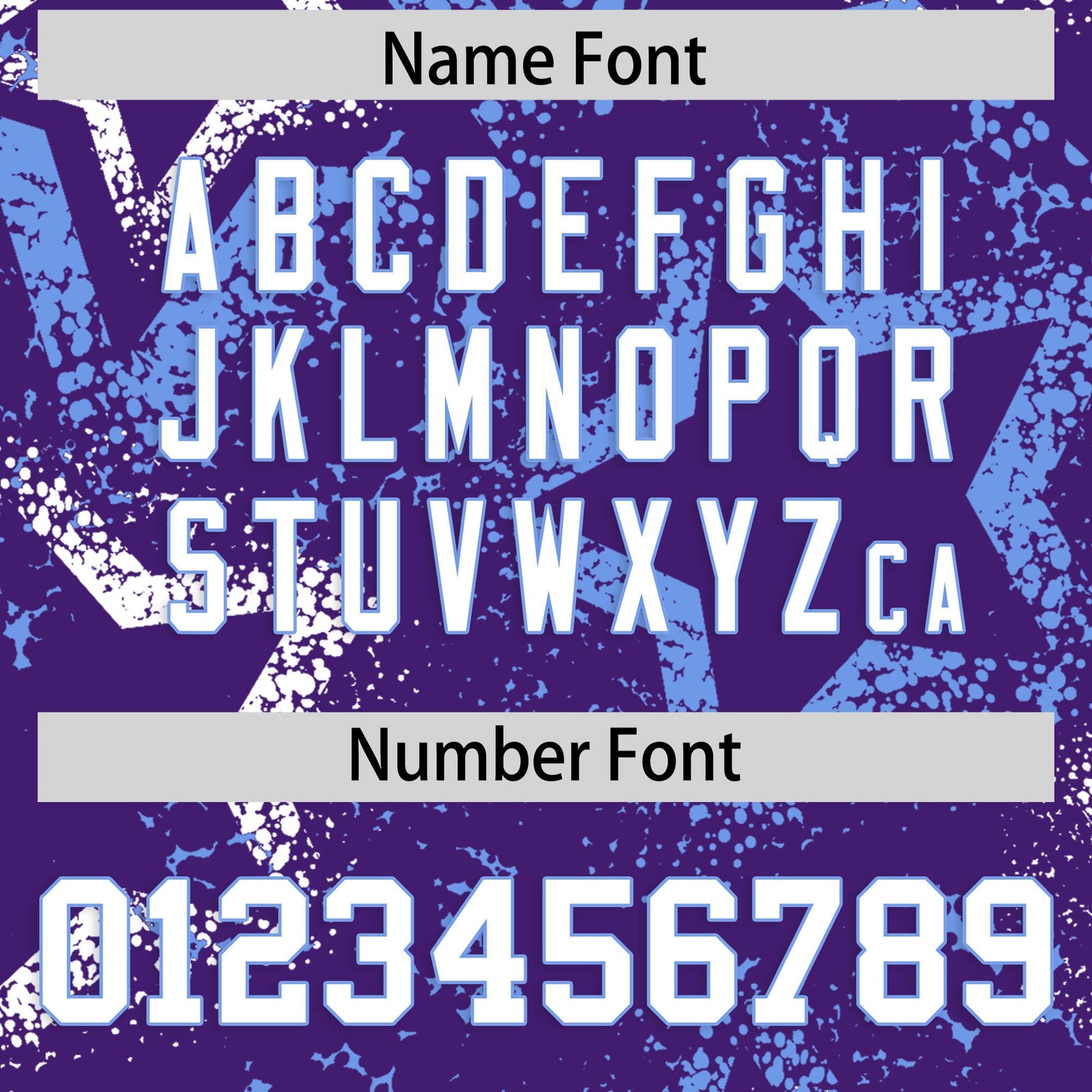 Custom Purple White Light Blue Star-Shaped Ink Texture Graffiti Pattern Baseball Jersey | Sublimation Printed & Stitched,Add Name and Numbern,Perfect for Parties,Perfect for Training | KXKSHOP