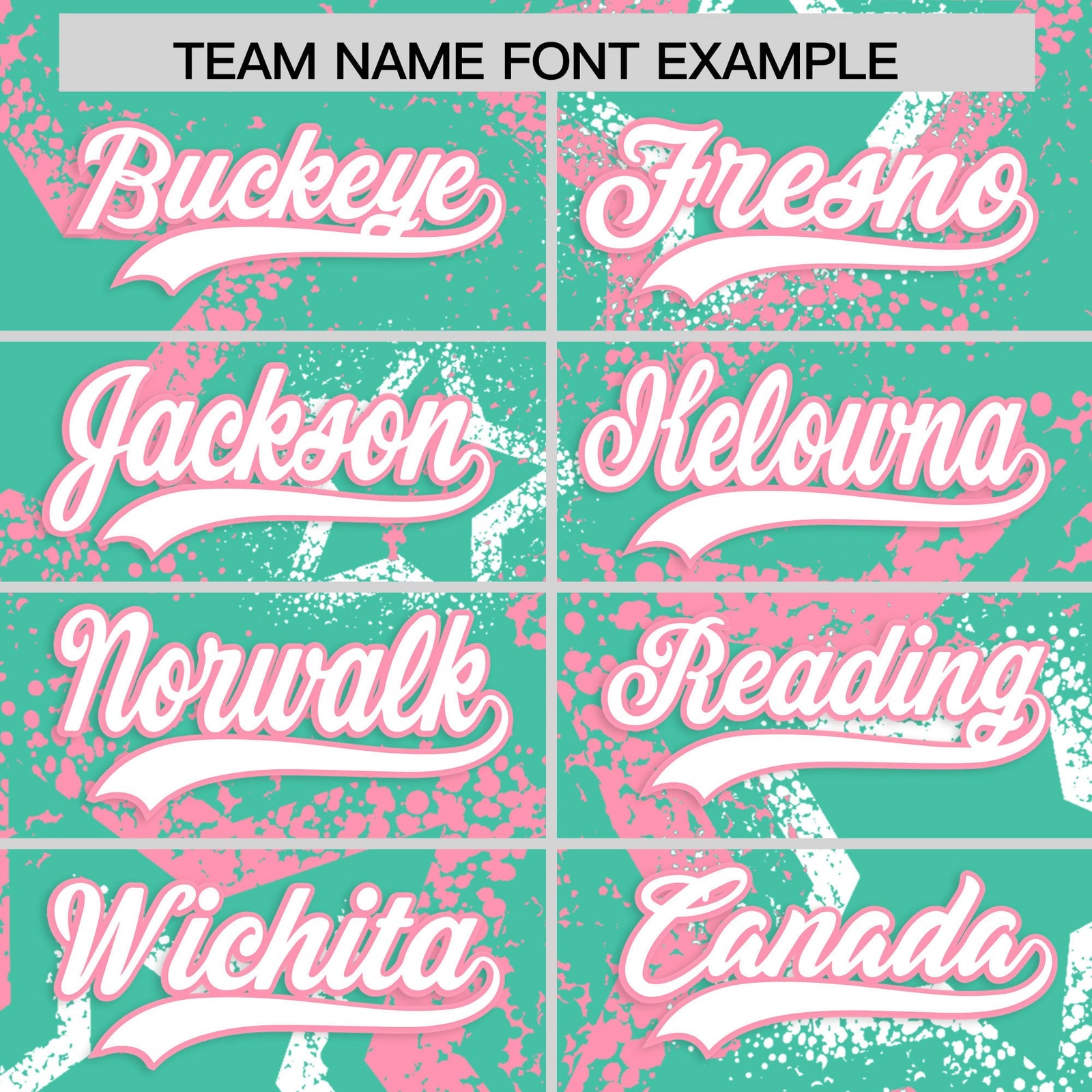 Custom Bright Green White Light Pink Star-Shaped Ink Texture Graffiti Pattern Baseball Jersey | Sublimation Printed & Stitched,Add Name and Numbern,Perfect for Parties,Perfect for Training | KXKSHOP